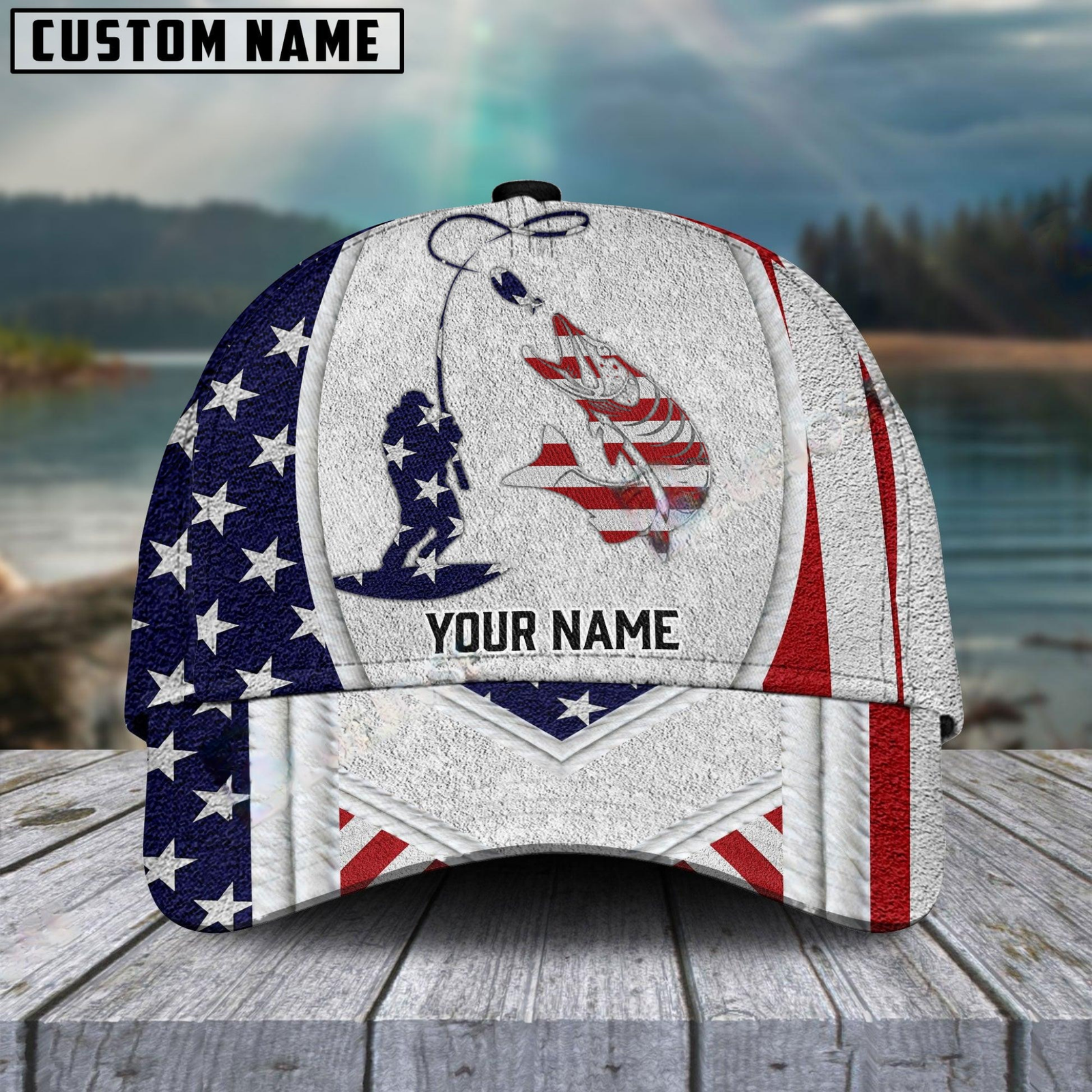 Blisscorners Musky Fishing American Dusty Style Customized Name 3D Cap