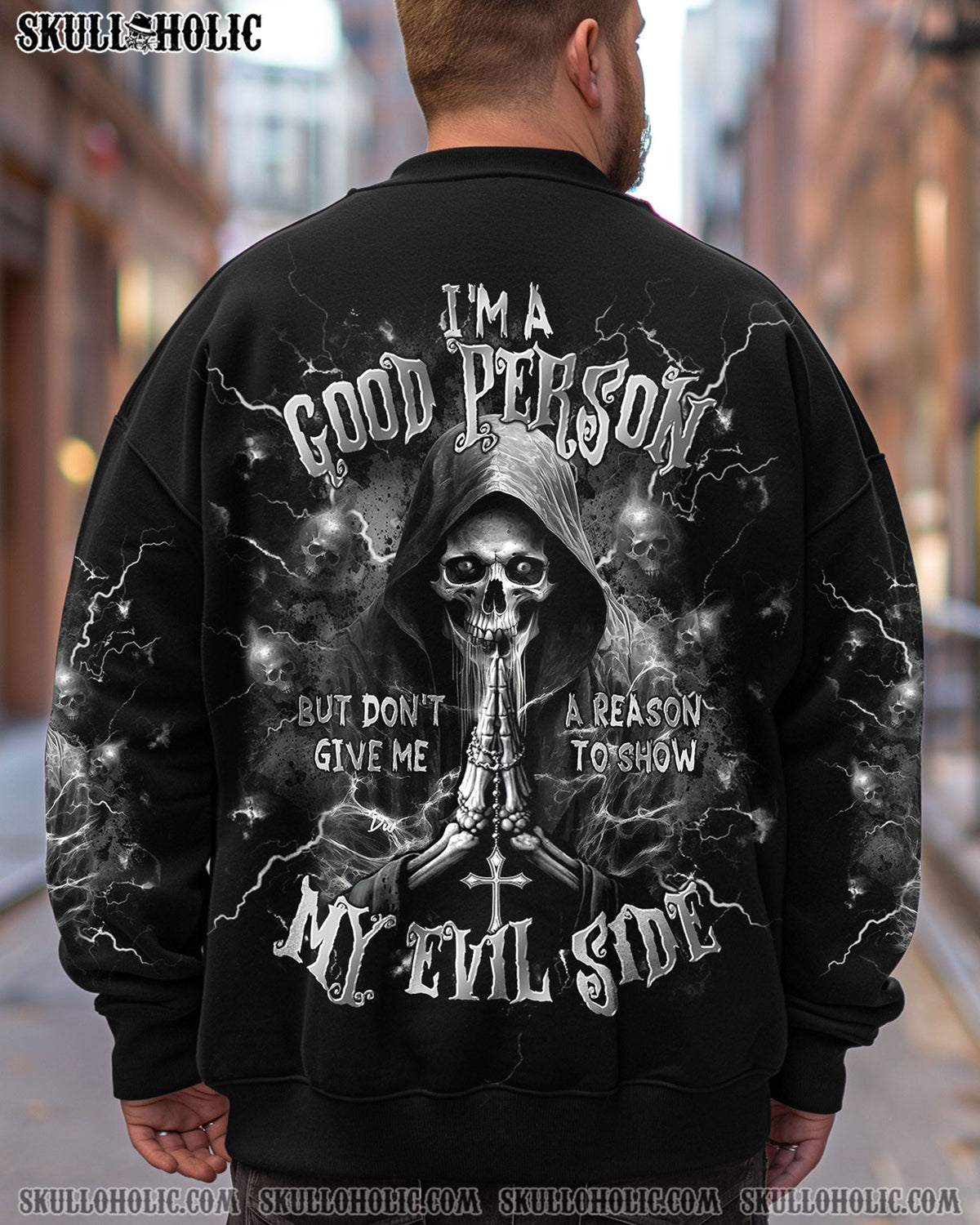 BLISSCORNERS I'M A GOOD PERSON SKULL  REAPER  ALL OVER PRINT