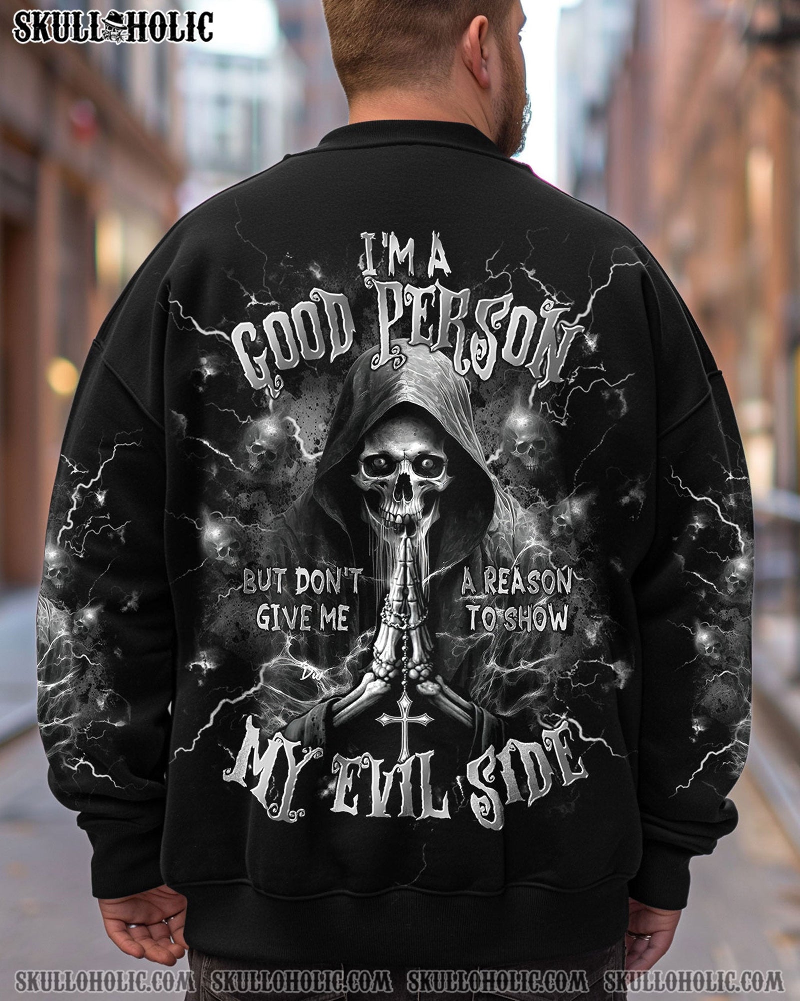 BLISSCORNERS I'M A GOOD PERSON SKULL  REAPER  ALL OVER PRINT