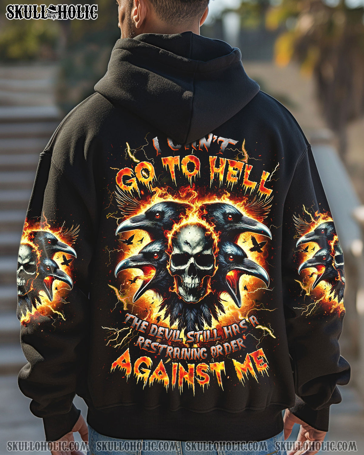 BLISSCORNERS I CAN'T GO TO HELL RAVEN SKULL ALL OVER PRINT -  TLNZ0302252
