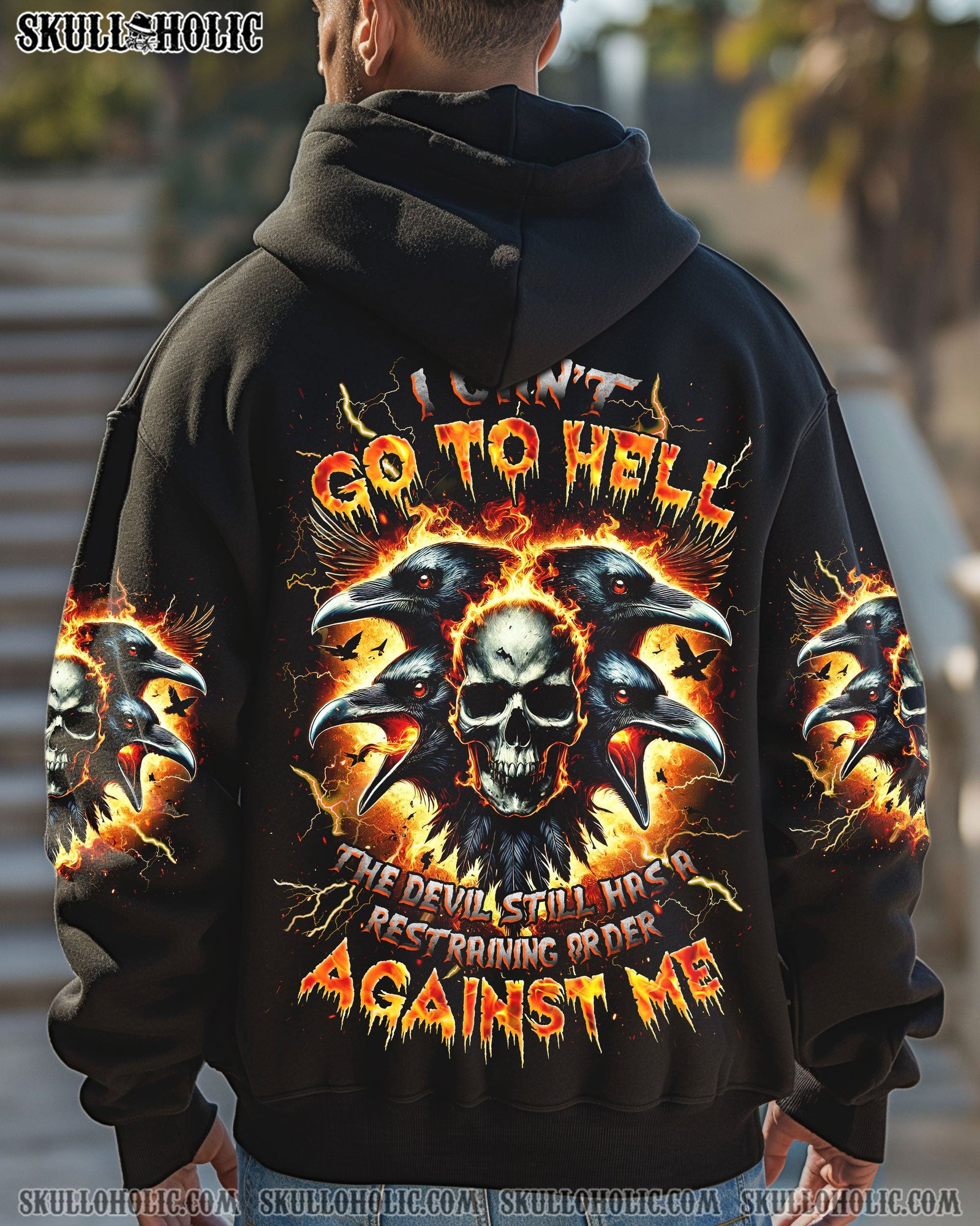BLISSCORNERS I CAN'T GO TO HELL RAVEN SKULL ALL OVER PRINT -  TLNZ0302252