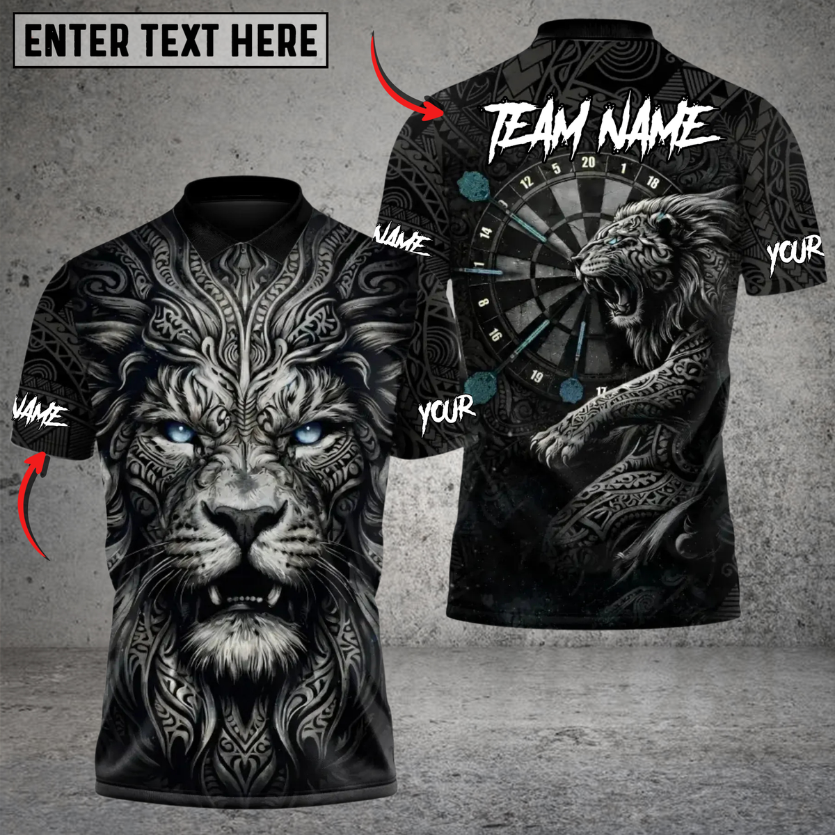 Blisscorners Darts Lion Of The Board Dark Personalized Name 3D Unisex Shirt