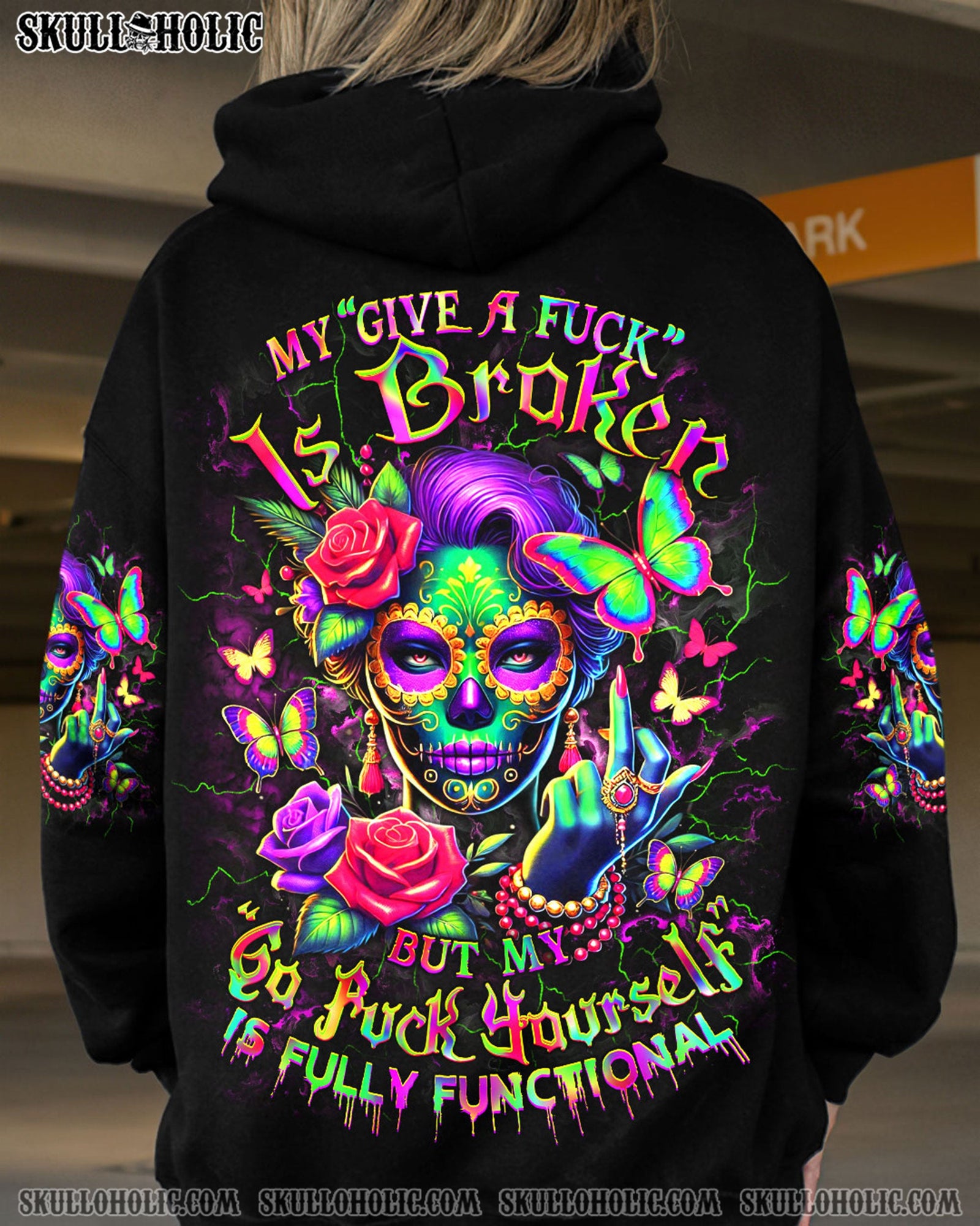 BLISSCORNERS MY GIVE A F IS BROKEN MARDI GRAS ALL OVER PRINT