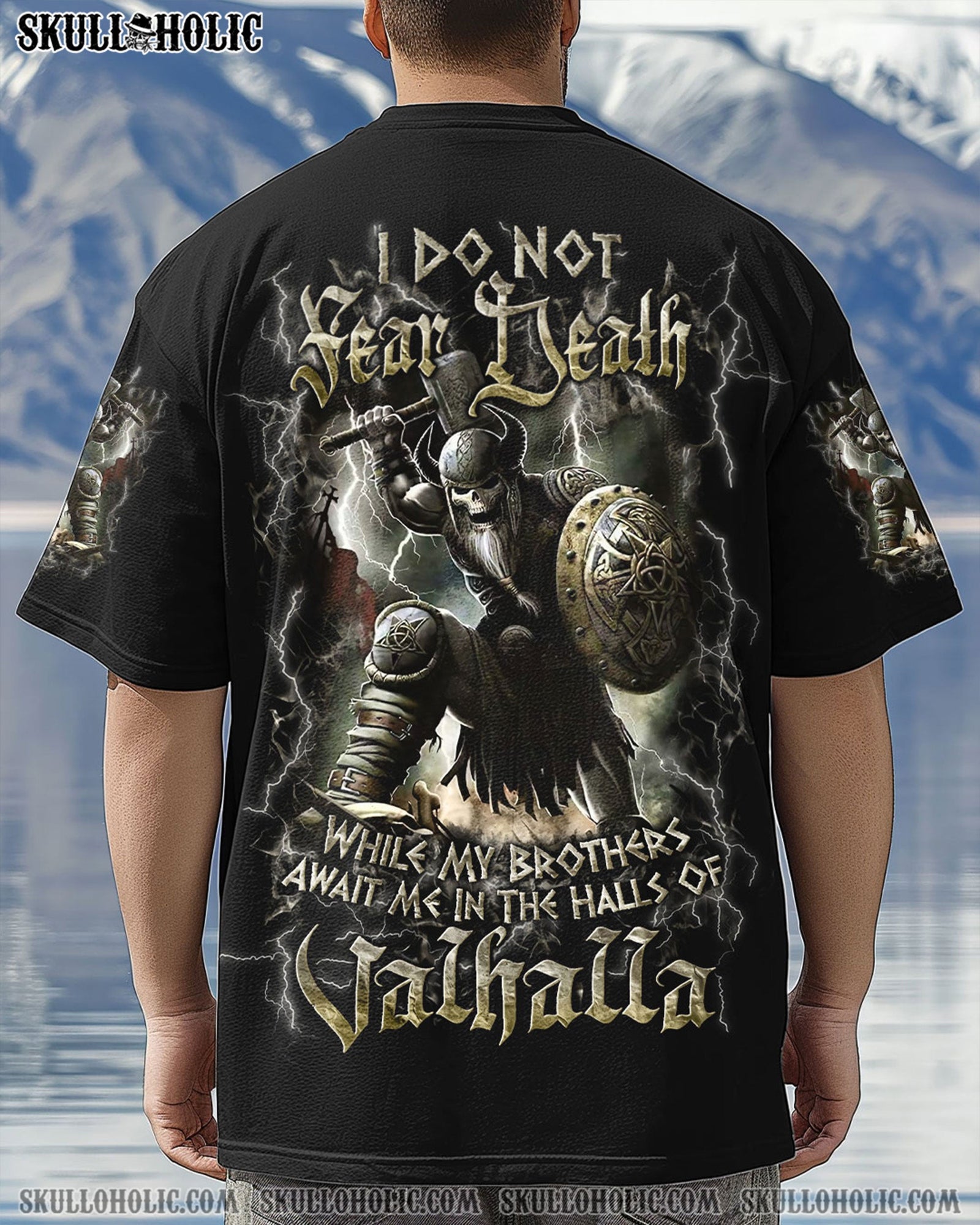 BLISSCORNERS I DO NOT FEAR DEATH VIKING SKULL ALL OVER PRINT