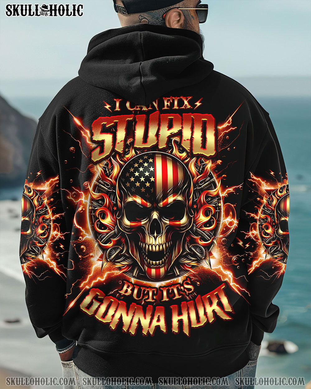 BLISSCORNERS I CAN FIX STUPID BUT IT'S GONNA HURT SKULL ALL OVER PRINT
