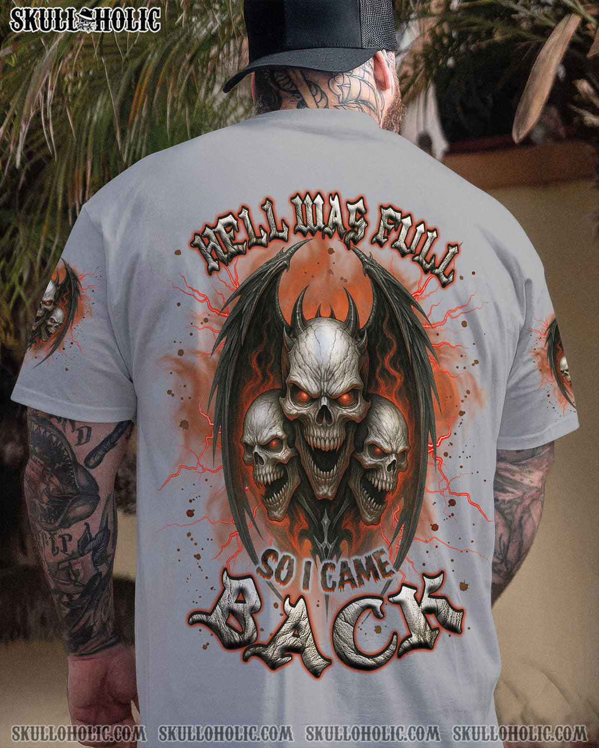 BLISSCORNERS HELL WAS FULL SO I CAME BACK SKULL ALL OVER PRINT