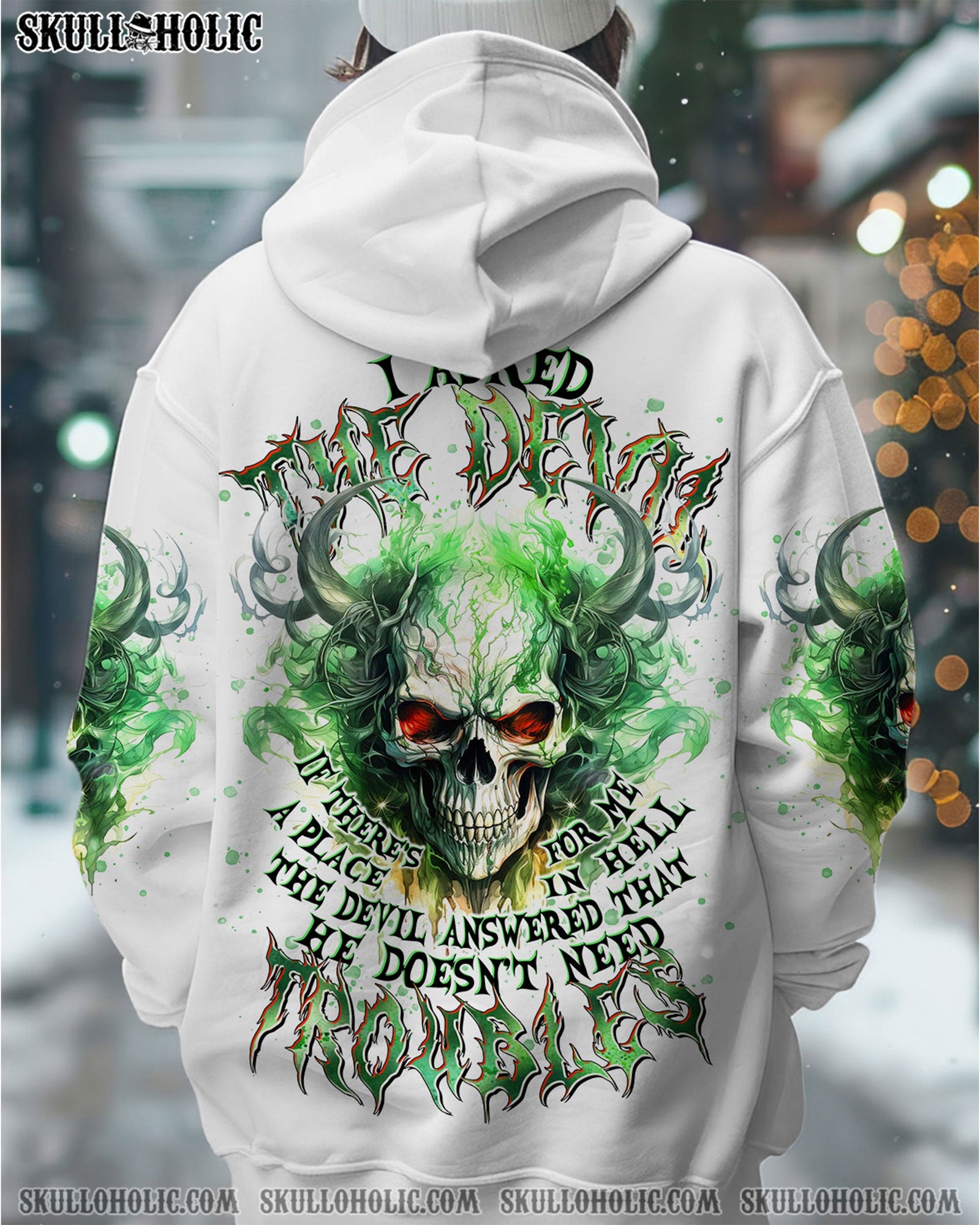 BLISSCORNERS I ASKED THE DEVIL SKULL DEMON ALL OVER PRINT