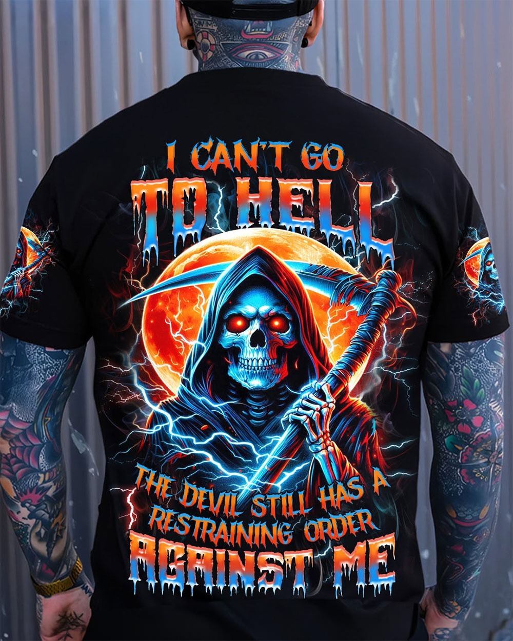 BLISSCORNERS I CAN'T GO TO HELL SKULL REAPER ALL OVER PRINT