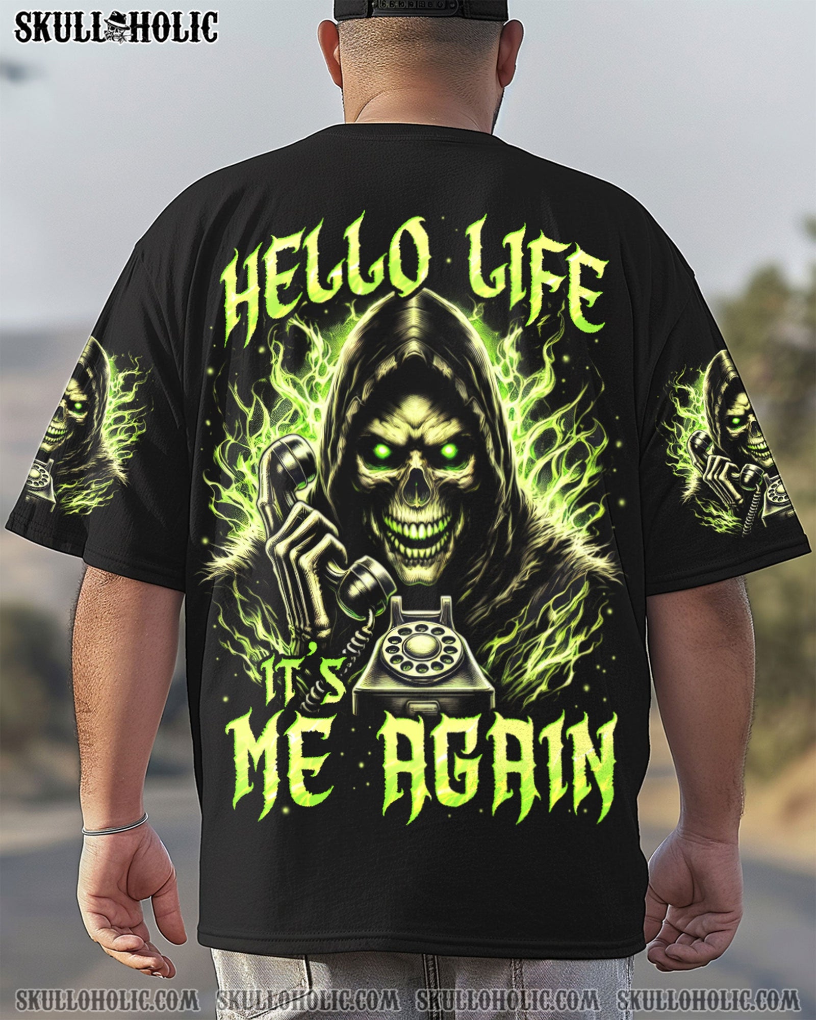 BLISSCORNERS HELLO LIFE IT'S ME AGAIN SKULL ALL OVER PRINT