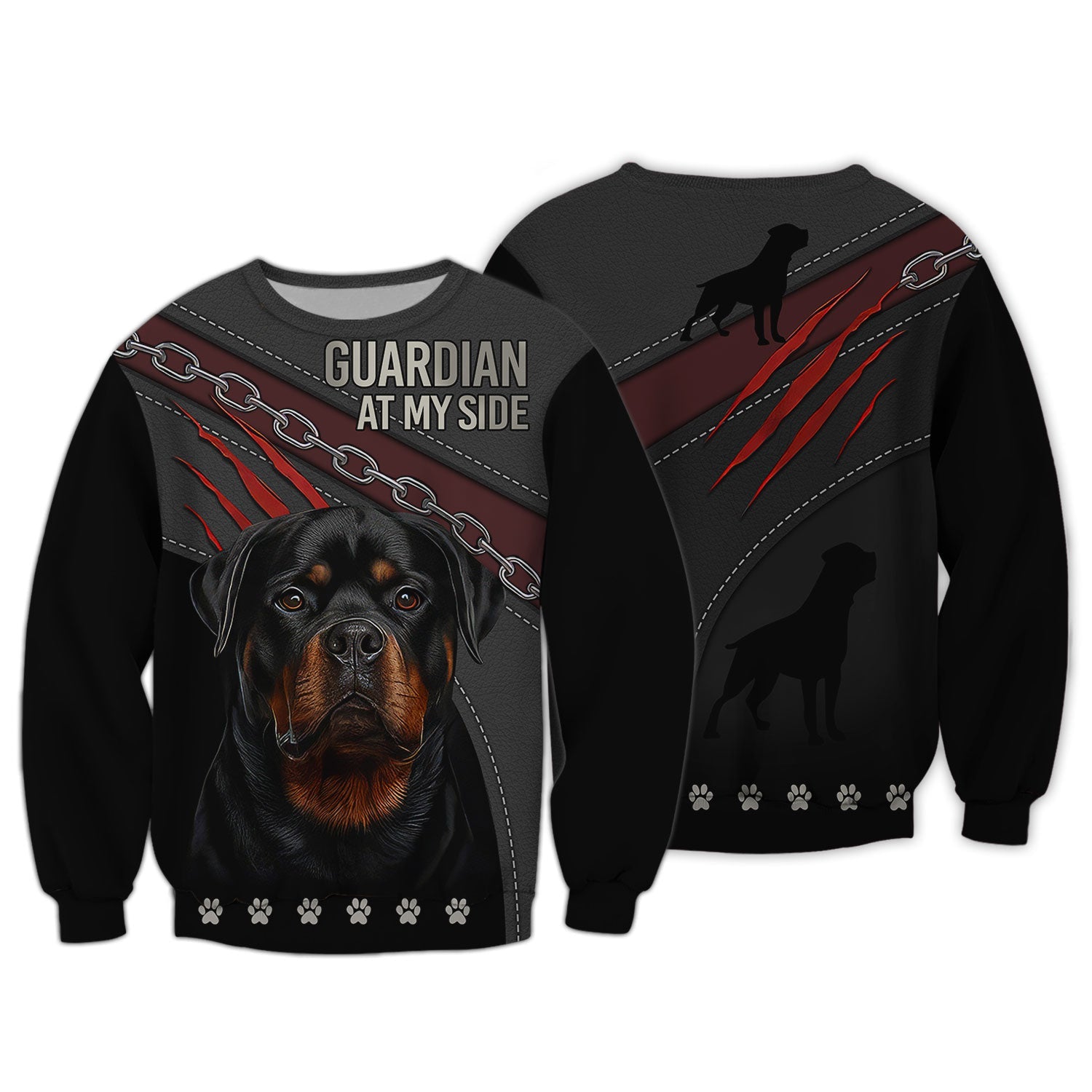Blisscorners Rottweiler Guardian T-Shirt - 3D Dog Design for Loyal Protectors