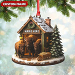 Blisscorners Personalized Acrylic Bison Christmas Ornament - Custom Buffalo Barn Holiday Decor LM0110