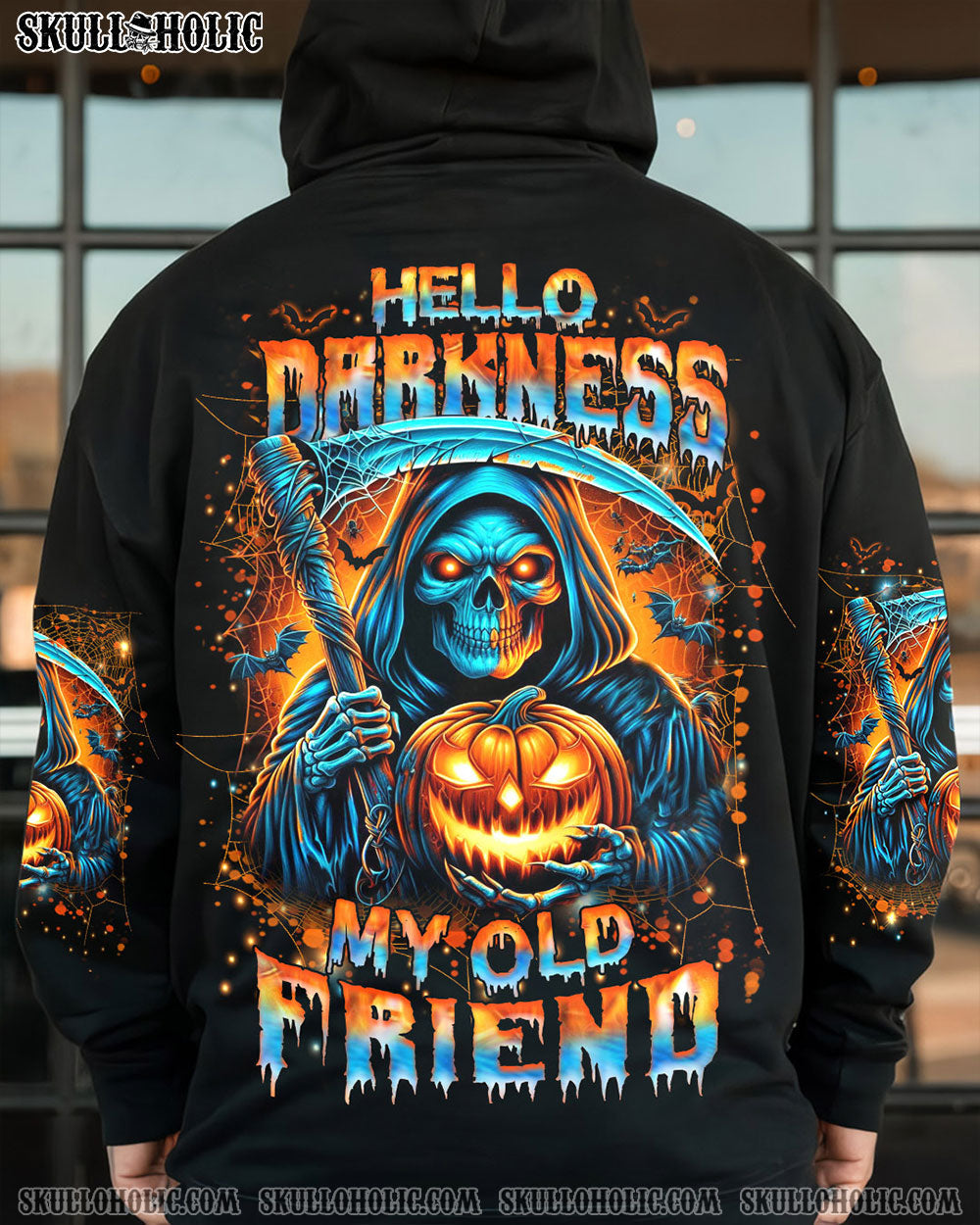 BLISSCORNERS HELLO DARKNESS MY OLD FRIEND HALLOWEEN ALL OVER PRINT