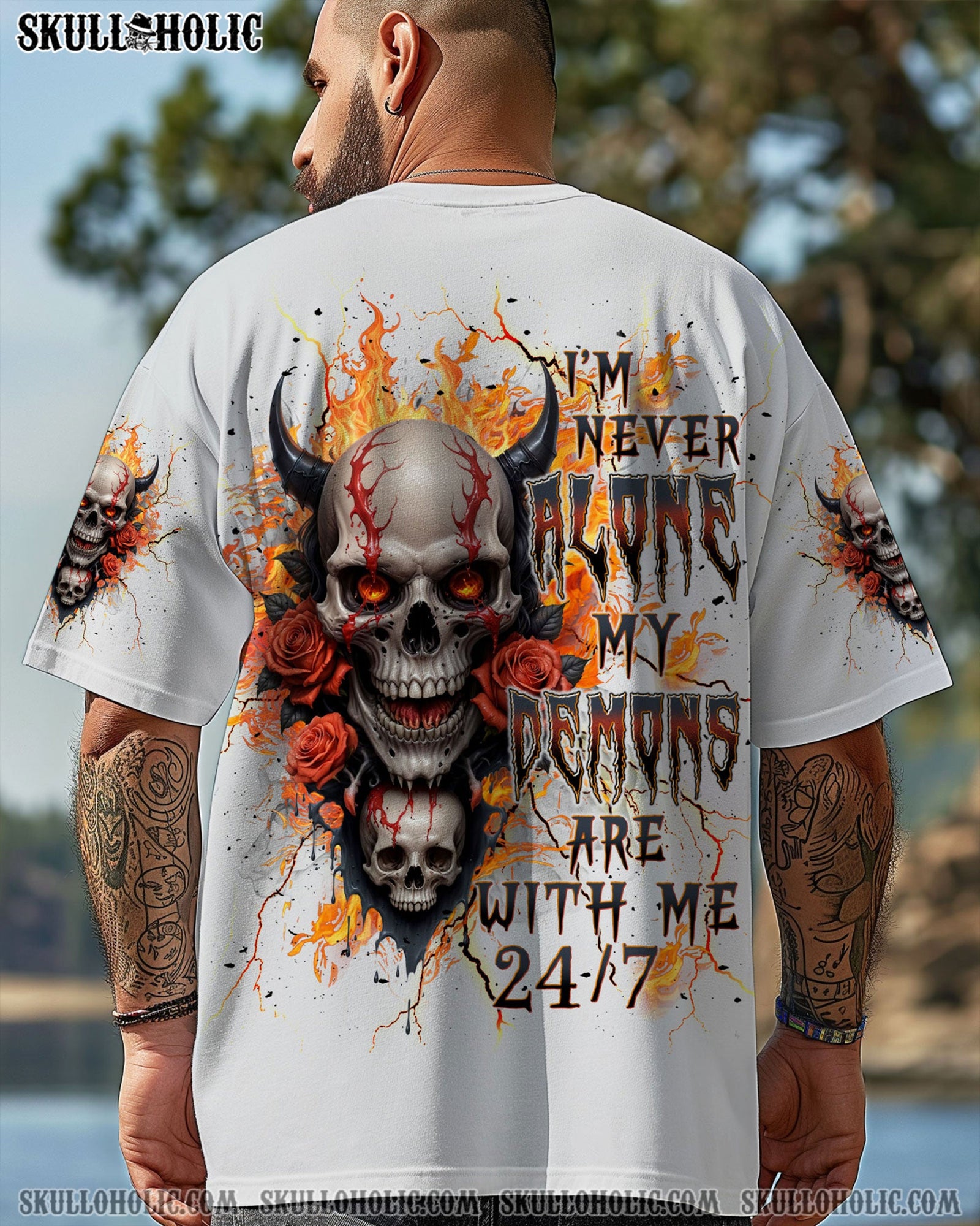 BLISSCORNERS I'M NEVER ALONE MY DEMONS ARE WITH ME 24/7 ALL OVER PRINT