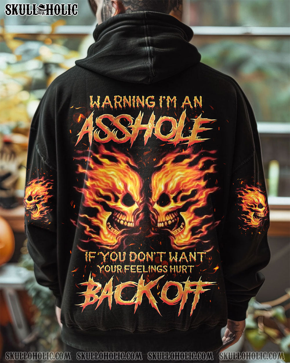 BLISSCORNERS WARNING I'M AN A SKULL FIRE ALL OVER PRINT