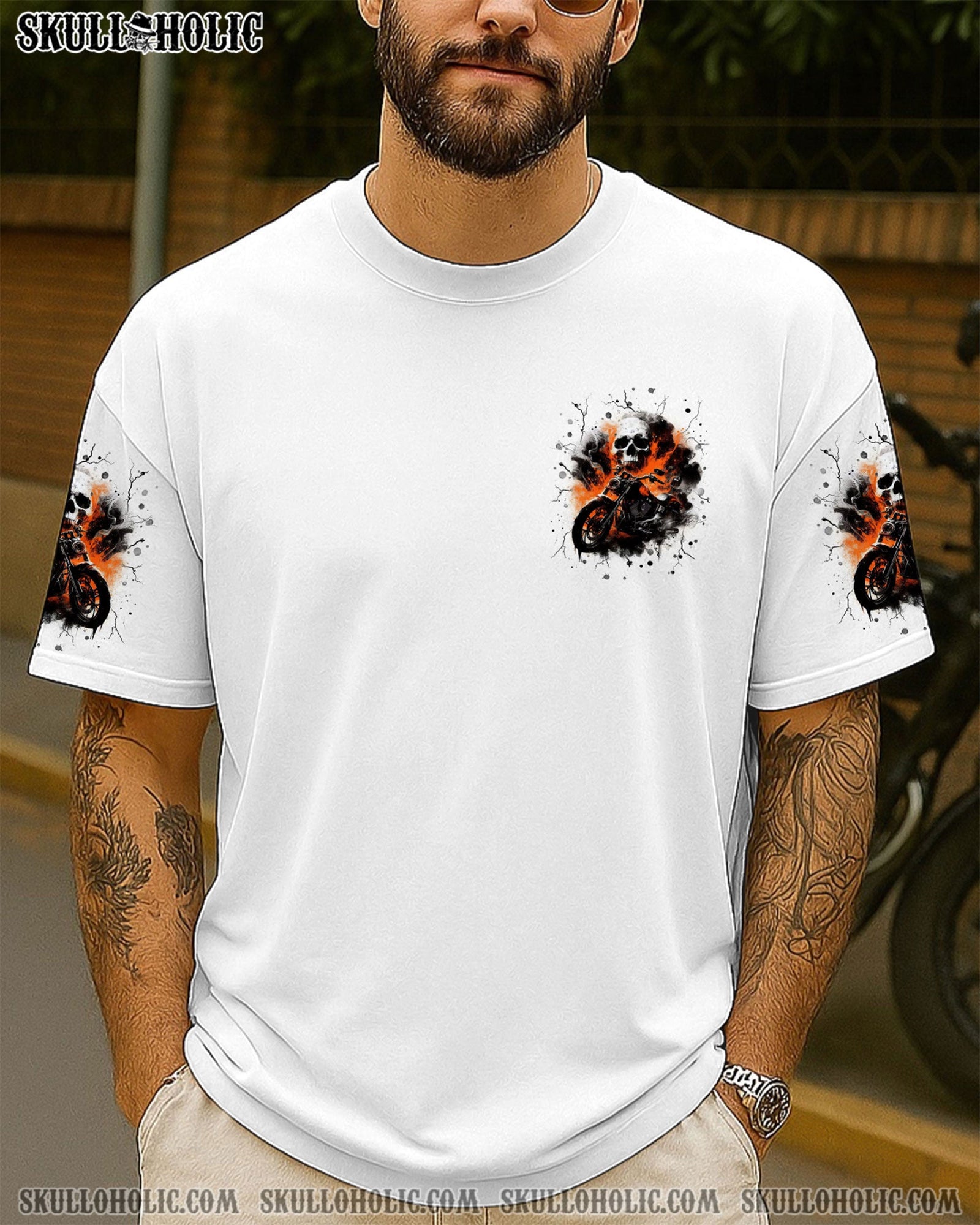 BLISSCORNERS TAKE IT OUT AND PLAY WITH IT BIKER SKULL ALL OVER PRINT