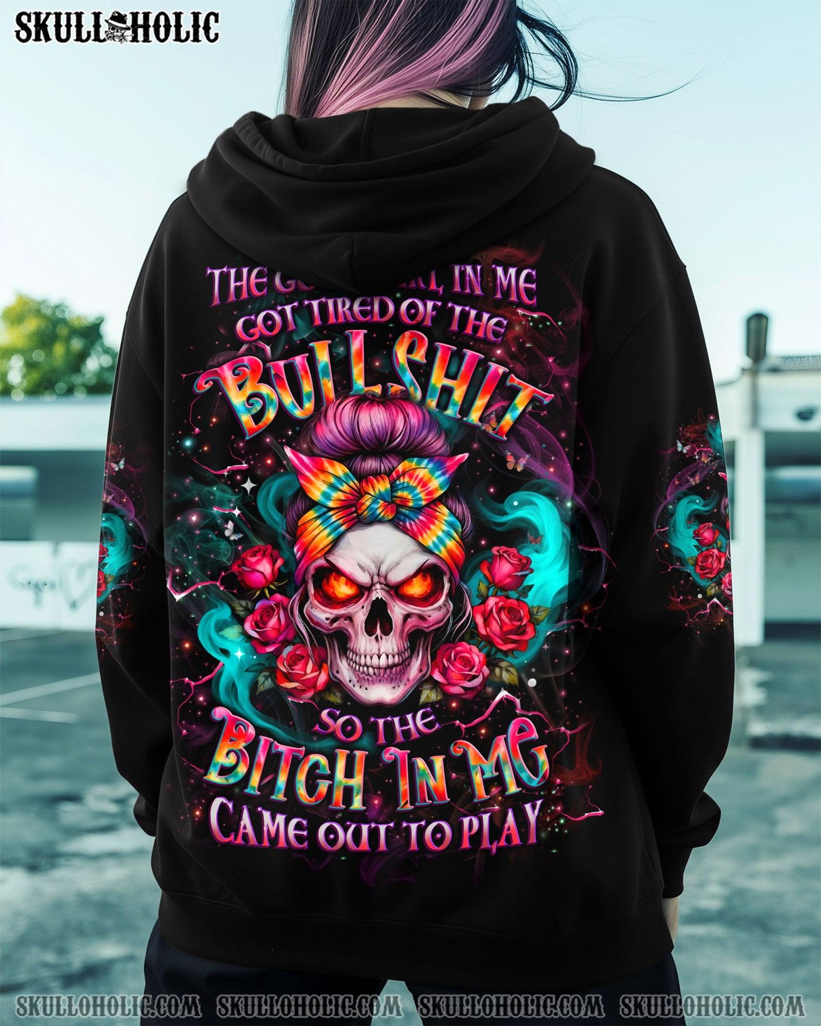 BLISSCORNERS YOU COULDN'T HANDLE ME MESSY BUN ALL OVER PRINT