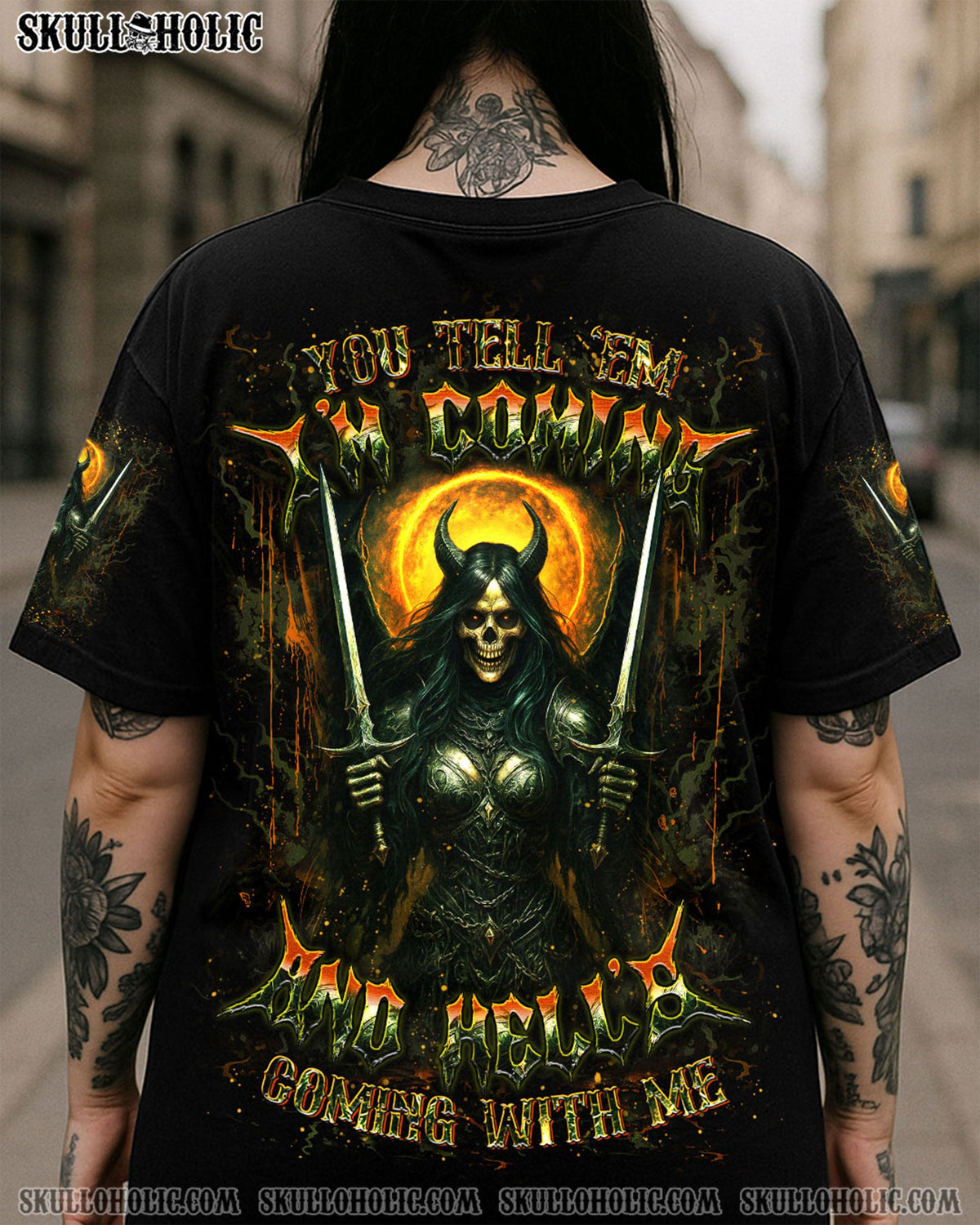 BLISSCORNERS HELL'S COMING WITH ME ALL OVER PRINT
