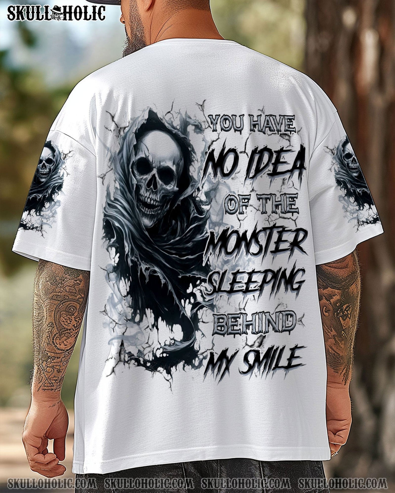 BLISSCORNERS THE MONSTERS SLEEPING BEHIND MY SMILE SKULL ALL OVER PRINT