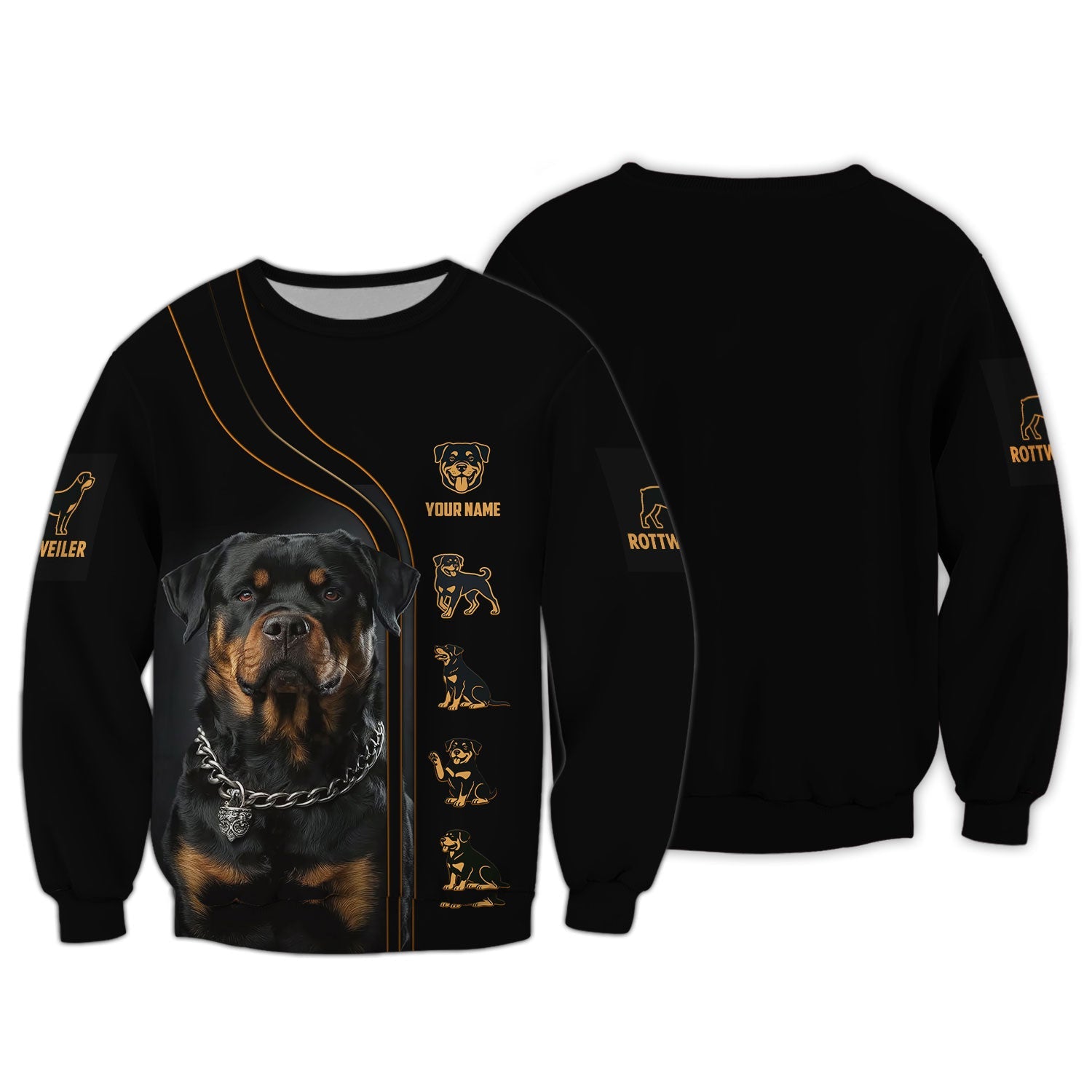 Blisscorners Personalized Rottweiler Portrait T Shirt Gift For Dog Lovers