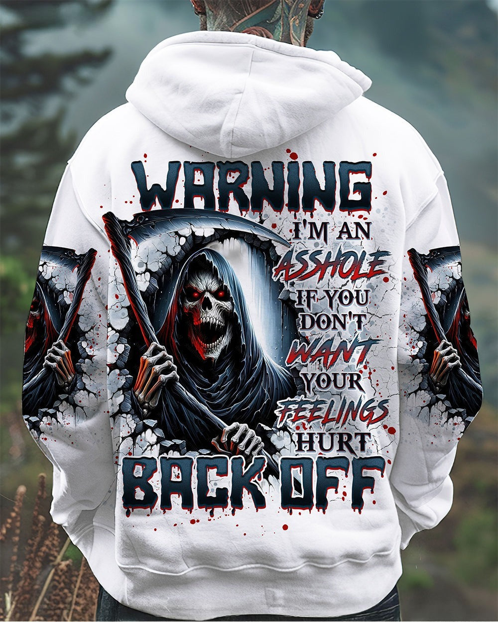 BLISSCORNERS WARNING I'M AN A SKULL REAPER ALL OVER PRINT