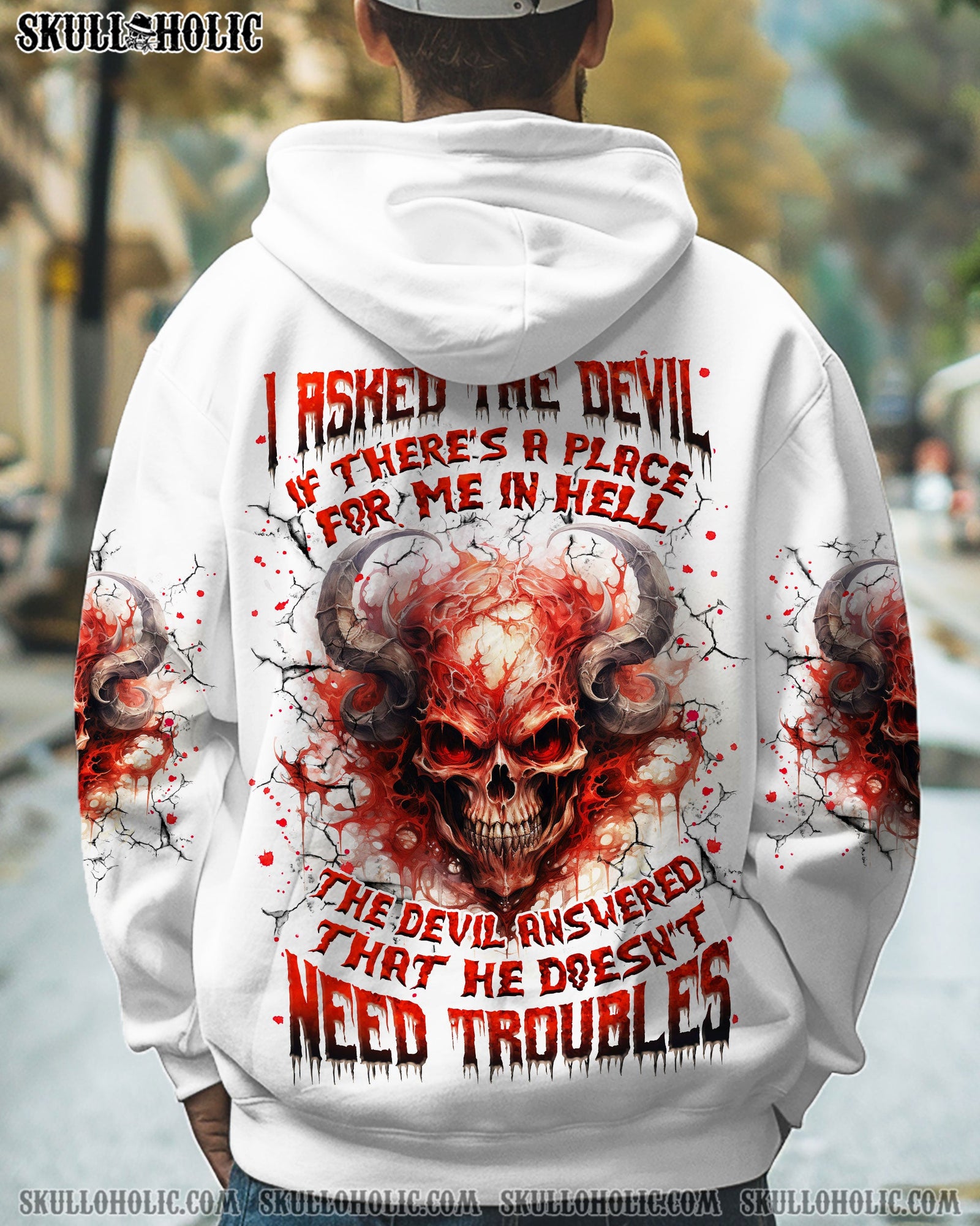 BLISSCORNERS I ASKED THE DEVIL SKULL ALL OVER PRINT