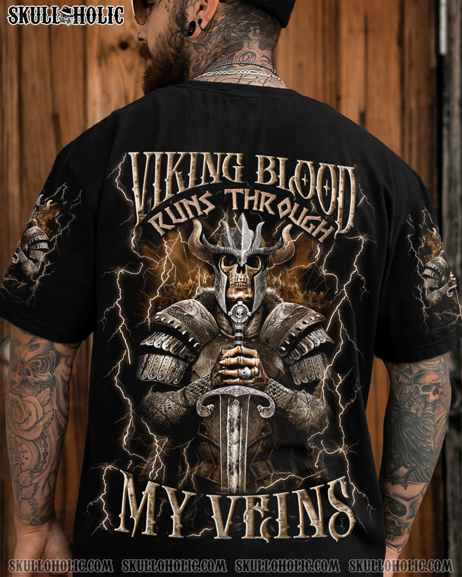 BLISSCORNERS VIKING BLOOD RUNS THROUGH MY VEINS ALL OVER PRINT