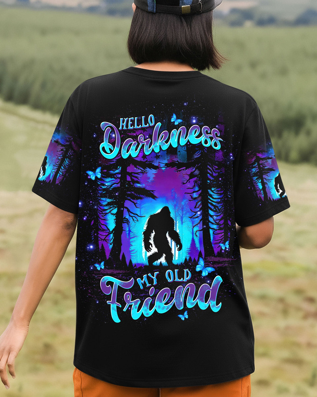 BLISSCORNERS HELLO DARKNESS MY OLD FRIEND BIGFOOT ALL OVER PRINT