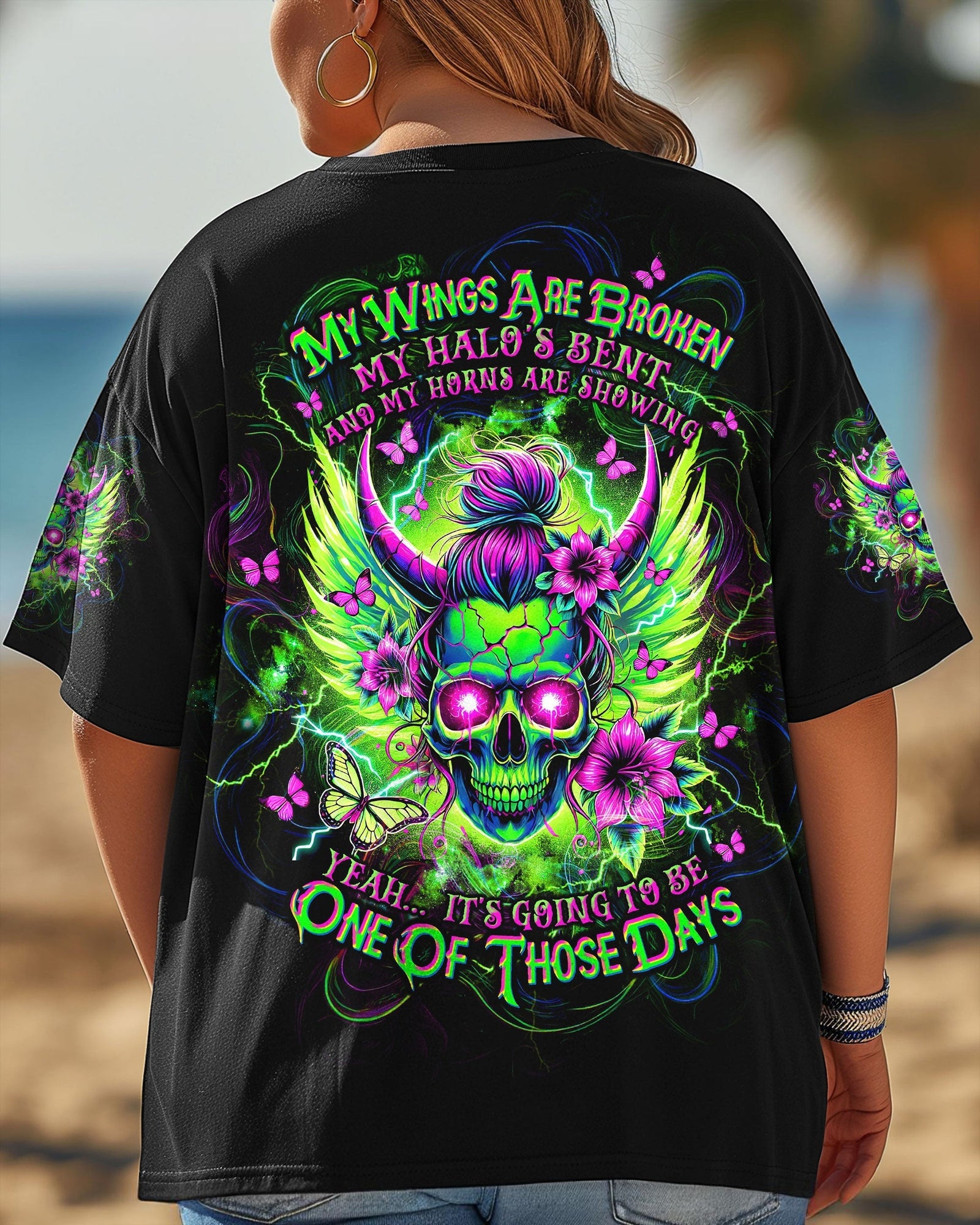 BLISSCORNERS BUT DID YOU DIE MOM LIFE SKULL MESSY BUN ALL OVER PRINT