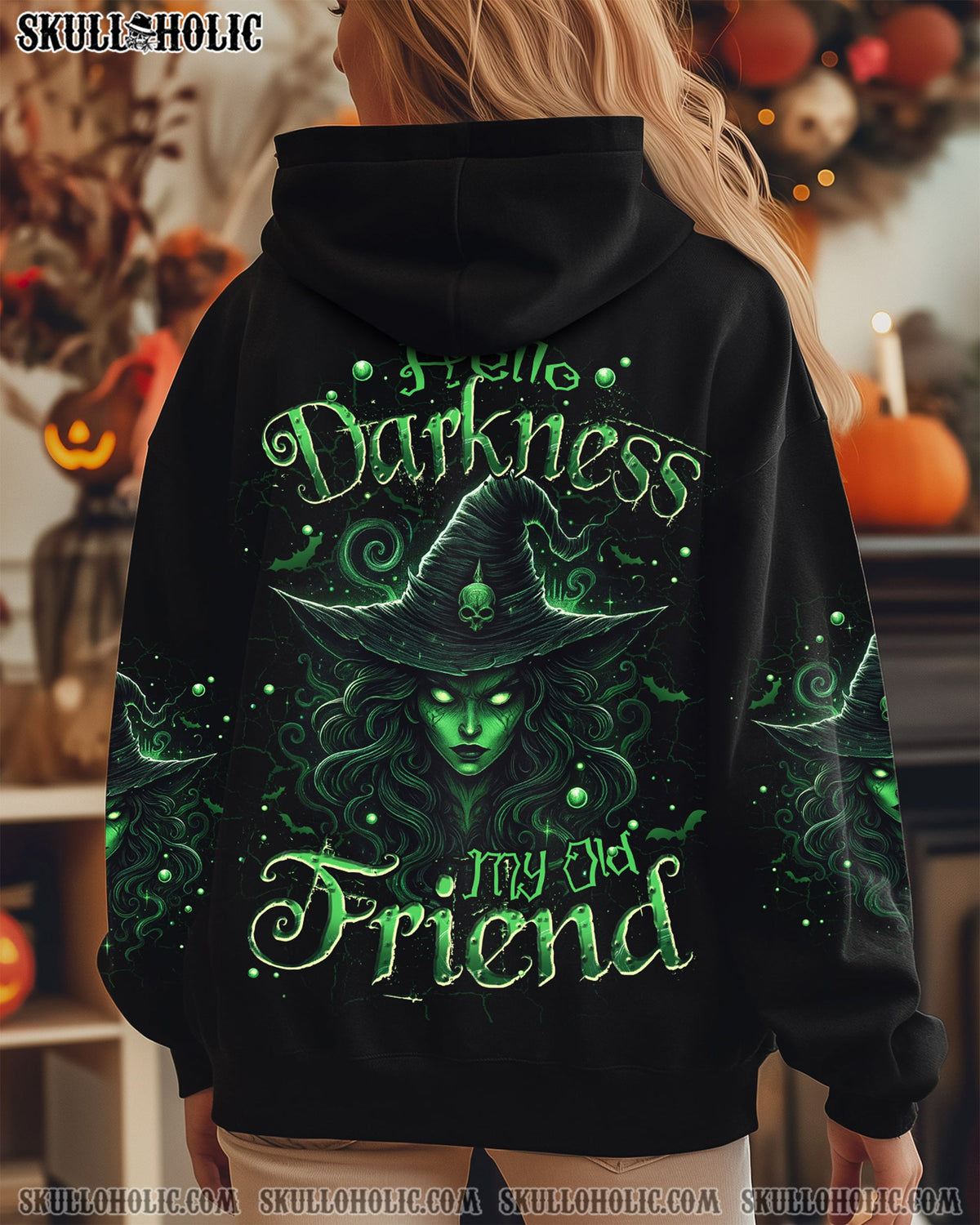 BLISSCORNERS HELLO DARKNESS HALLOWEEN WITCH ALL OVER PRINT