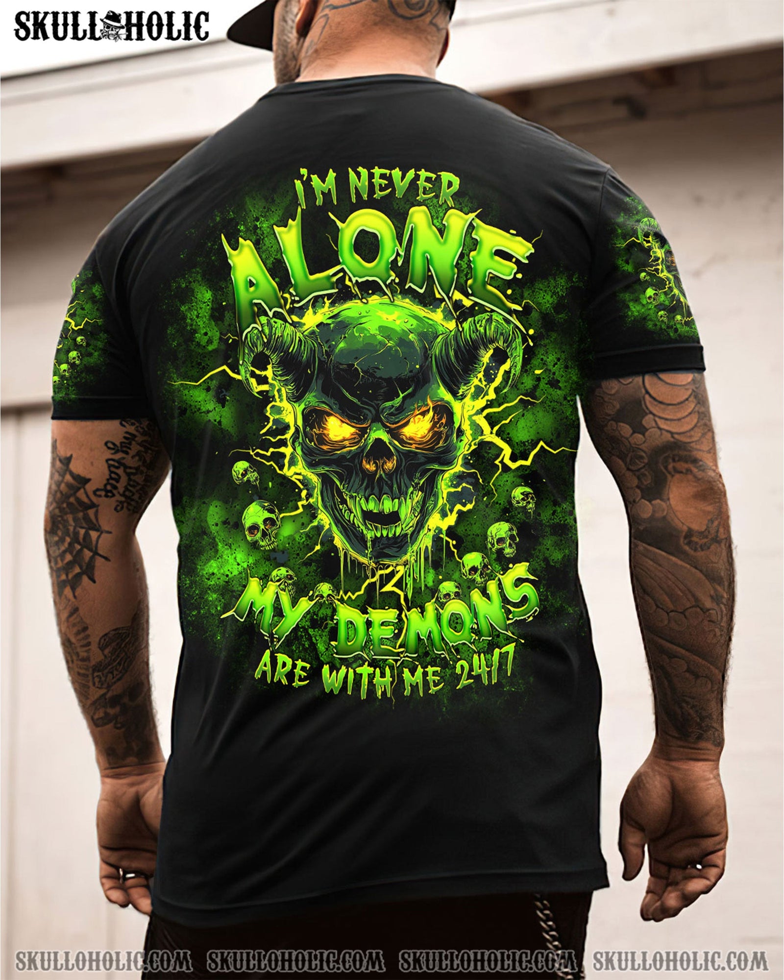 BLISSCORNERS I'M NEVER ALONE MY DEMONS ARE WITH ME 24/7 ALL OVER PRINT