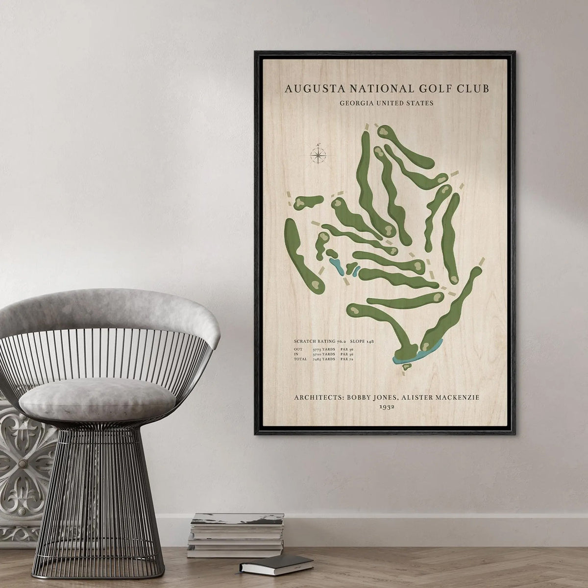 Blisscorners Custom Golf Course Map Canvas, Golf Decor, Gift For Golfer LM2611