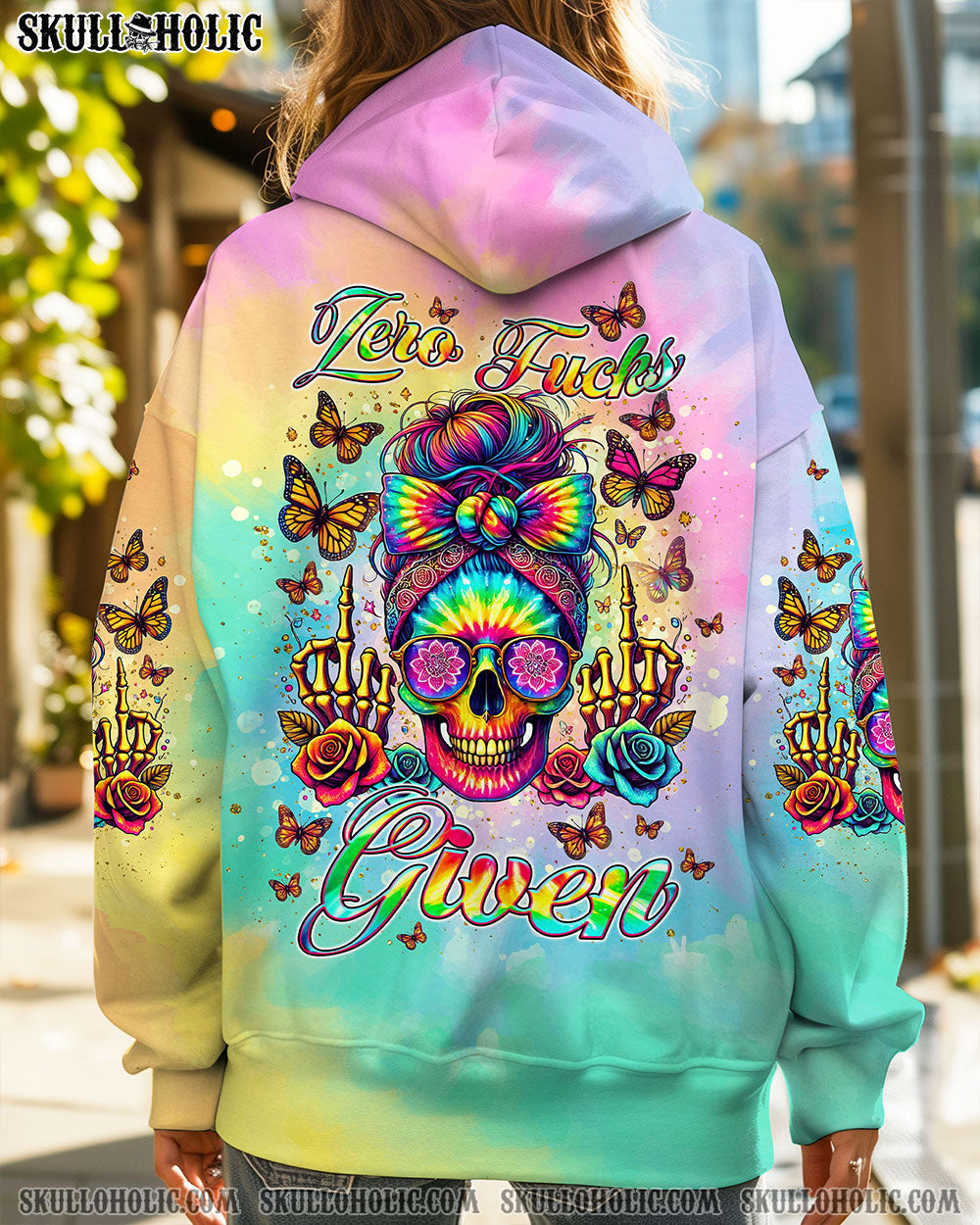 BLISSCORNERS ZERO F GIVEN SKULL MESSY BUN TIE DYE ALL OVER PRINT