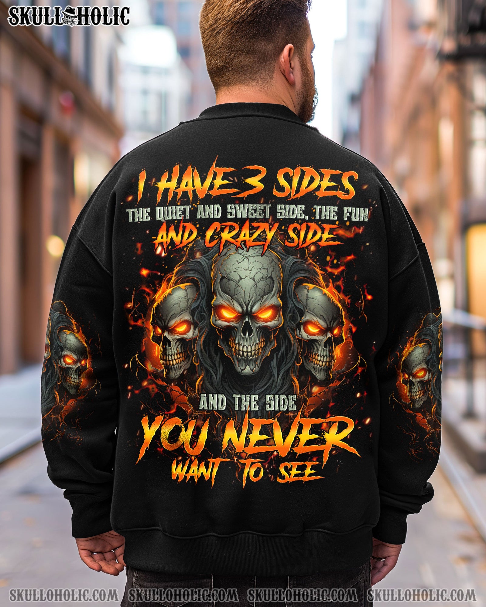 BLISSCORNERS I HAVE THREE SIDES SKULL ALL OVER PRINT