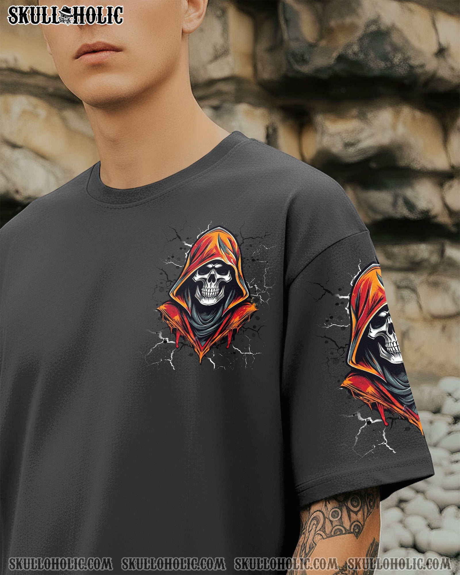 BLISSCORNERS I AM WHO I AM SKULL  REAPER ALL OVER PRINT