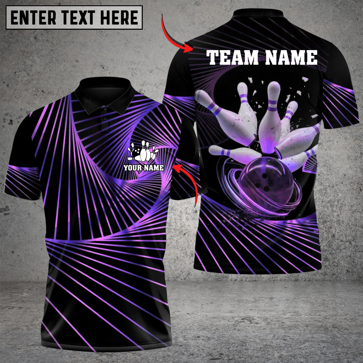 Blisscorners Bowling Golden Energy Multicolor Customized Name Team Name 3D Shirts