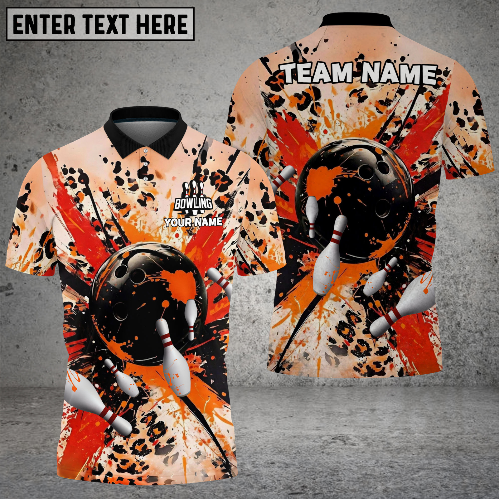Blisscorners Bowling Strike Shirt Explosive Splash Art Multicolor Options Personalized Name, Team Name 3D Shirt (4 Colors)