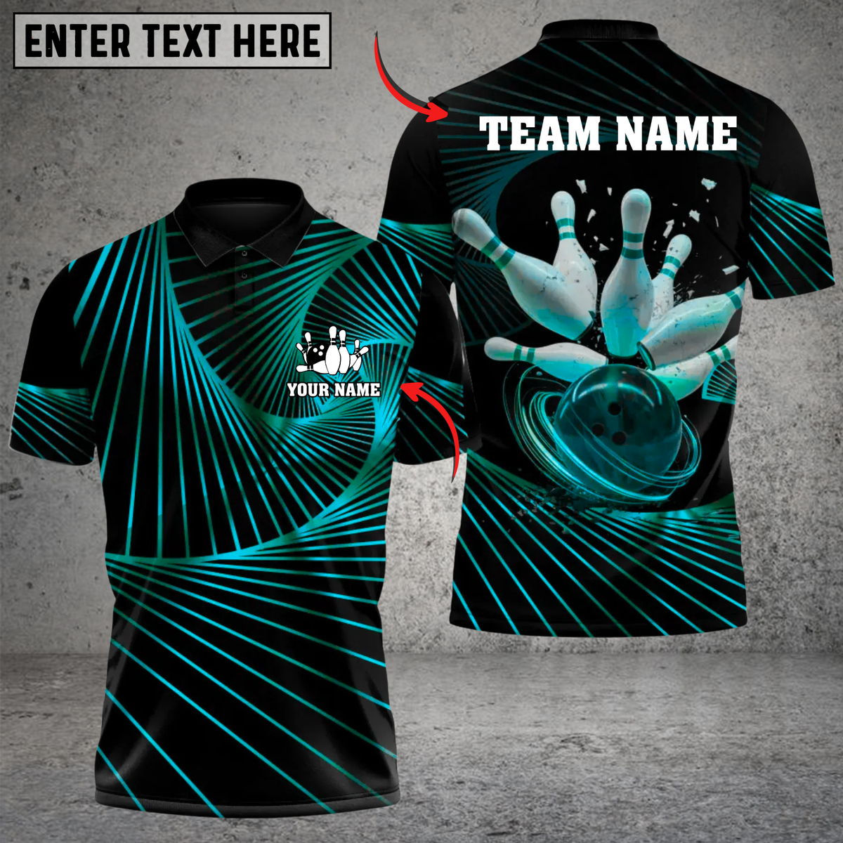 Blisscorners Bowling Golden Energy Multicolor Customized Name Team Name 3D Shirts