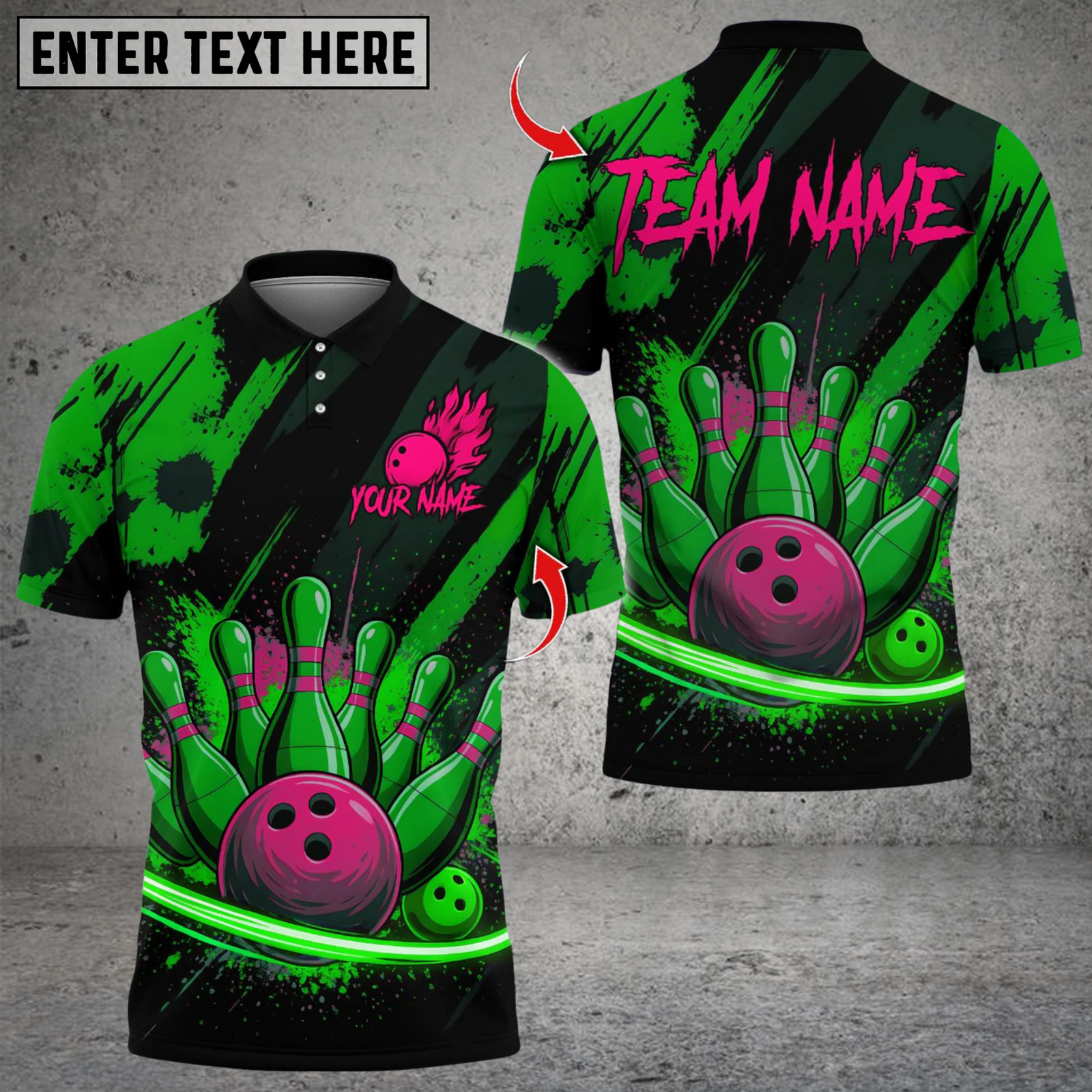 Blisscorners Bowling Neon Cosmic Pins Multicolor Customized Name, Team Name 3D Shirts