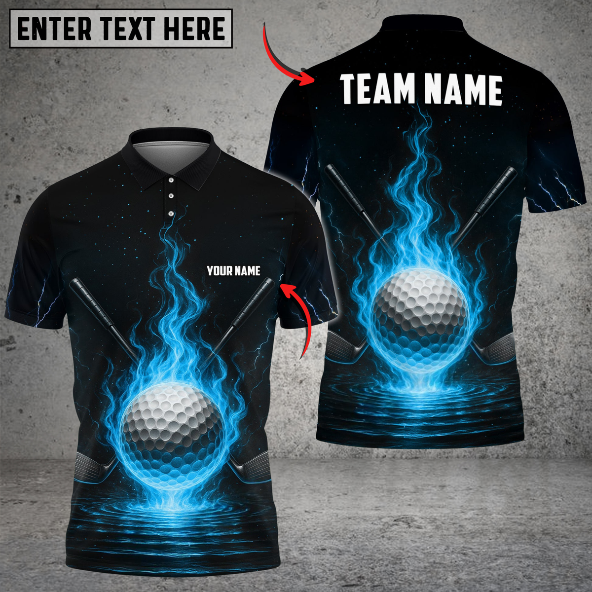 Blisscorners Golf  Flaming Golf Multicolor Customized Name, Team Name 3D Shirts