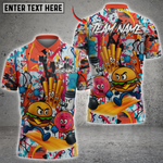 Blisscorners Bowling Fast Food Cartoon Graffiti Personalized Name 3D Unisex Shirt