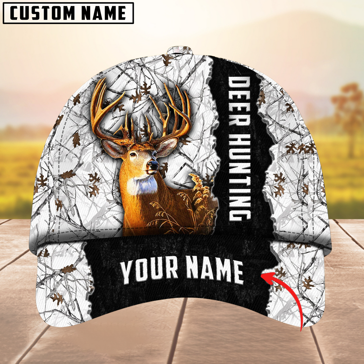 Blisscorners Cool Men’s Camouflage Deer Hunting Multicolor Option Personalized Name 3D Cap