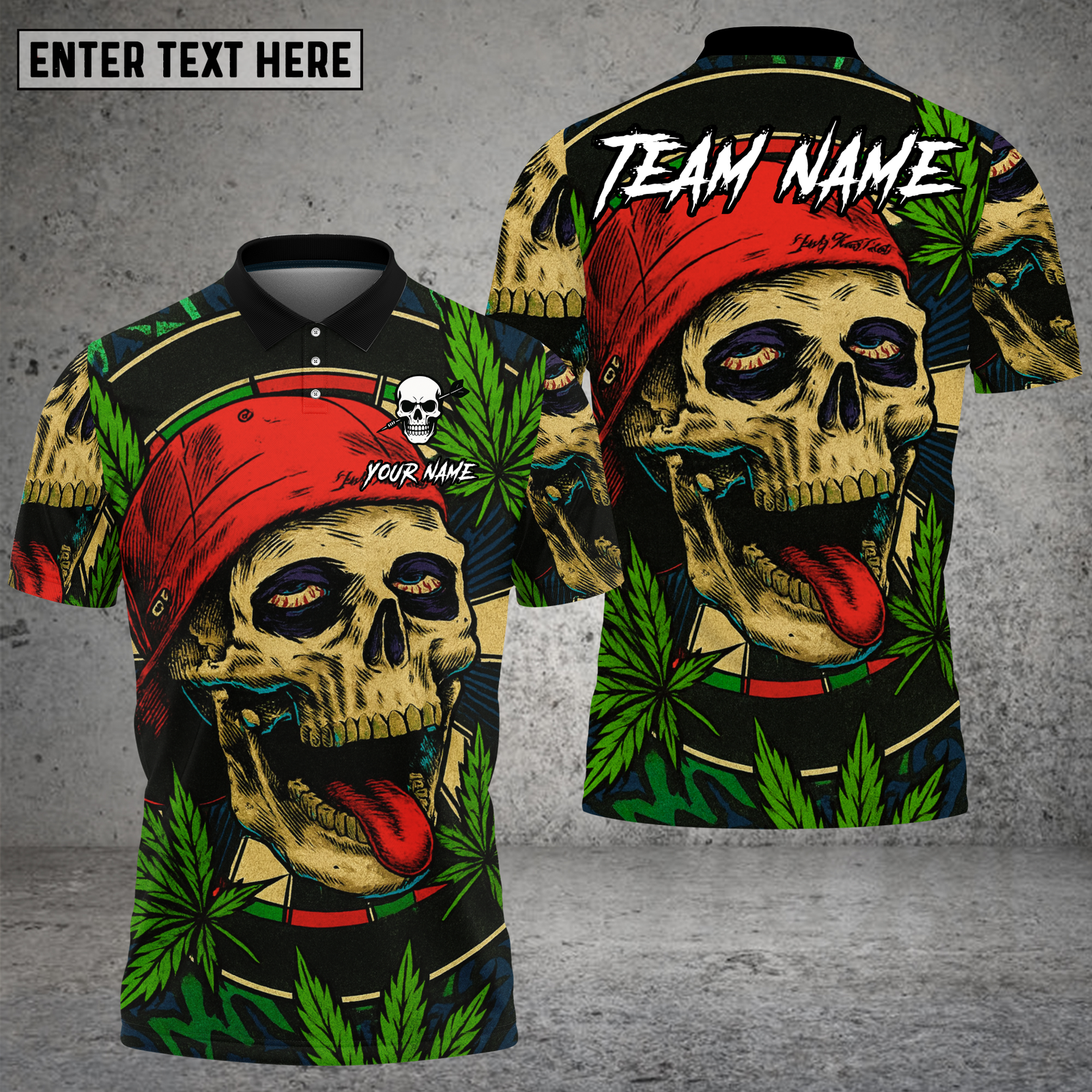 Blisscorners Skull Weed Shirt Red Beanie High Skull Art Multioptions Personalized Name, Team Name Unisex 3D Shirt (4 Colors)