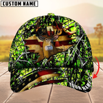 Blisscorners The Best Of Premium Cracked Flag Deer Hunting Camouflage Pattern Multicolor Personalized Name 3D Cap