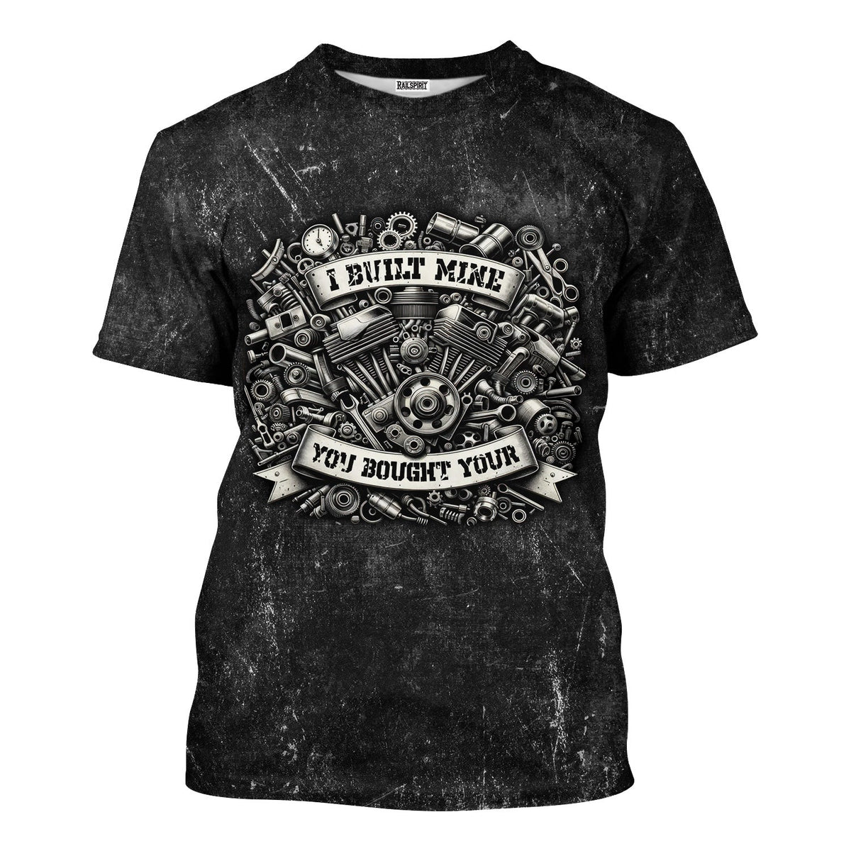 Blisscorners Funny Mechanic Shirt, I Built Mine You Bought Your Shirt, Mechanic Engine Repair Tee for Auto Enthusiast Technician Rider Workwear Gift for Men