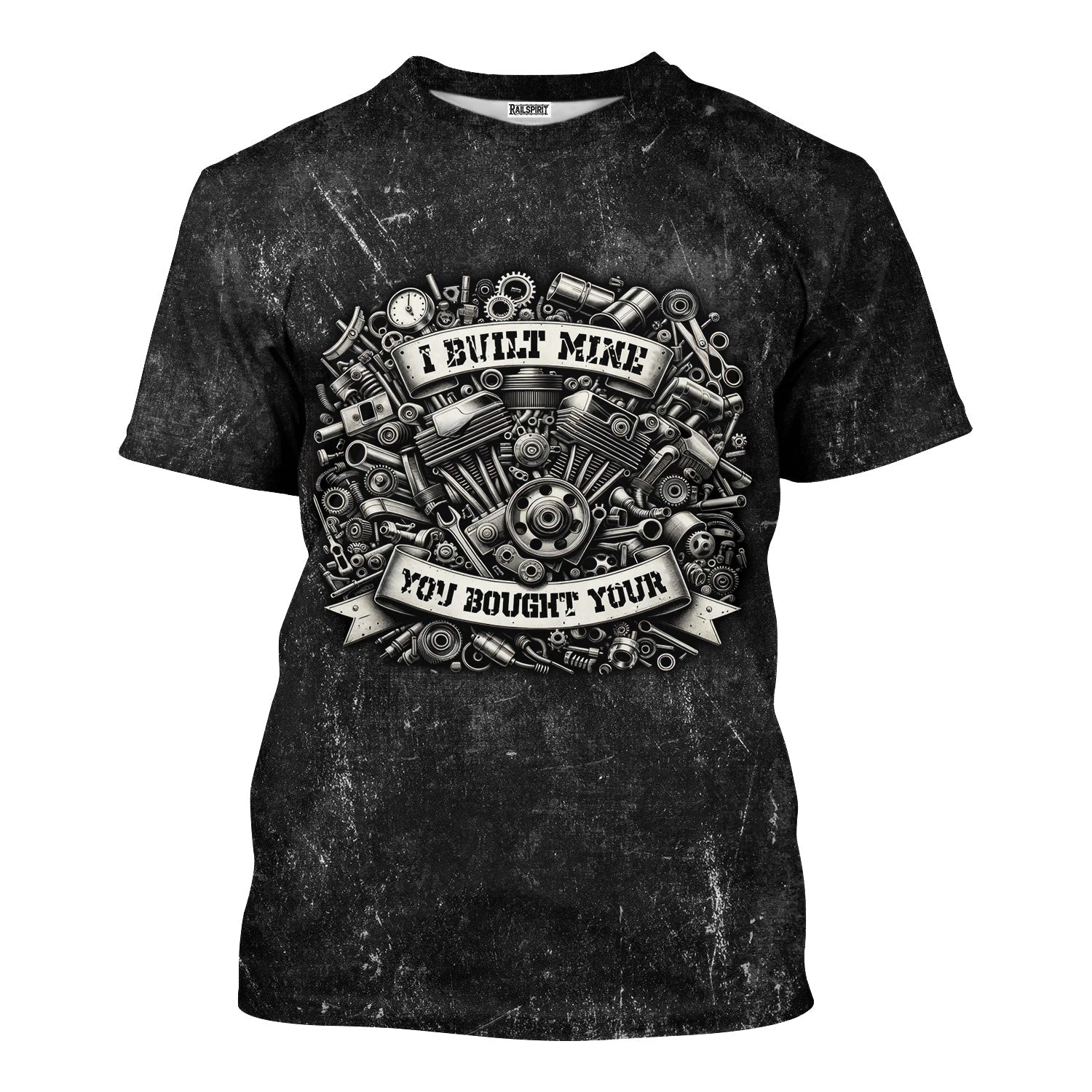 Blisscorners Funny Mechanic Shirt, I Built Mine You Bought Your Shirt, Mechanic Engine Repair Tee for Auto Enthusiast Technician Rider Workwear Gift for Men