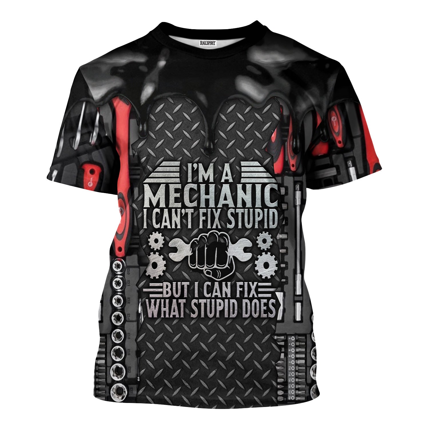 Blisscorners I'm A Mechanic I Can't Fix Stupid T-Shirt – Funny Mechanic Shirt Gift, Tool Lover Apparel, Best Gift for Mechanics & DIY Enthusiasts