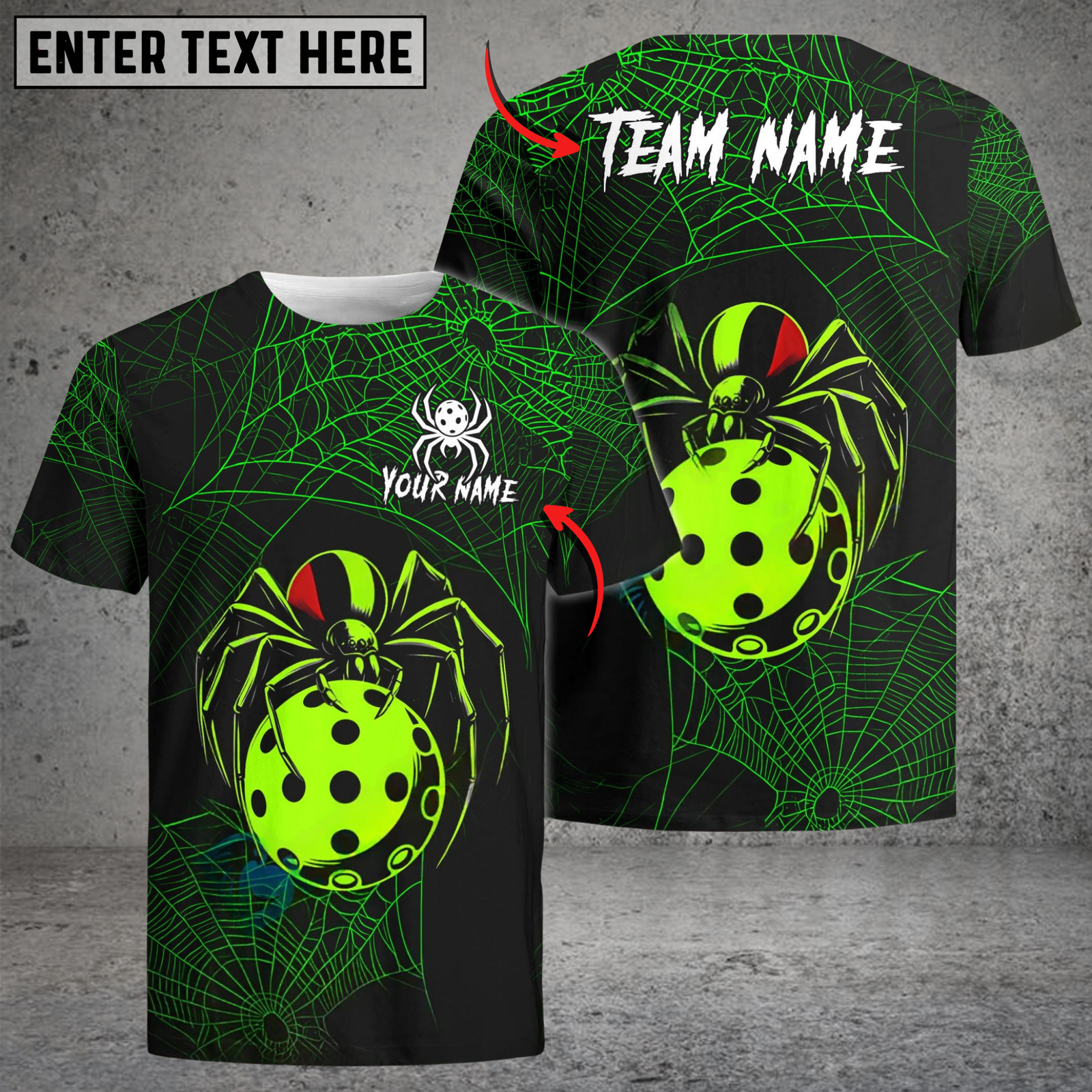 Blisscorners Pickleball Funny Spider Personalized Name, Team Name Unisex Shirt