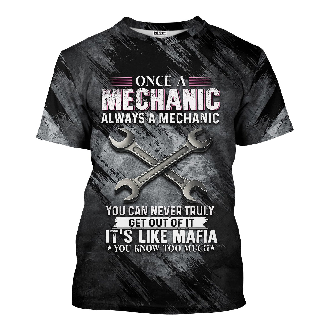 Blisscorners Once A Mechanic Always A Mechanic Shirt Funny Printed Vintage Mechanic Unisex T Shirt Wrench Design