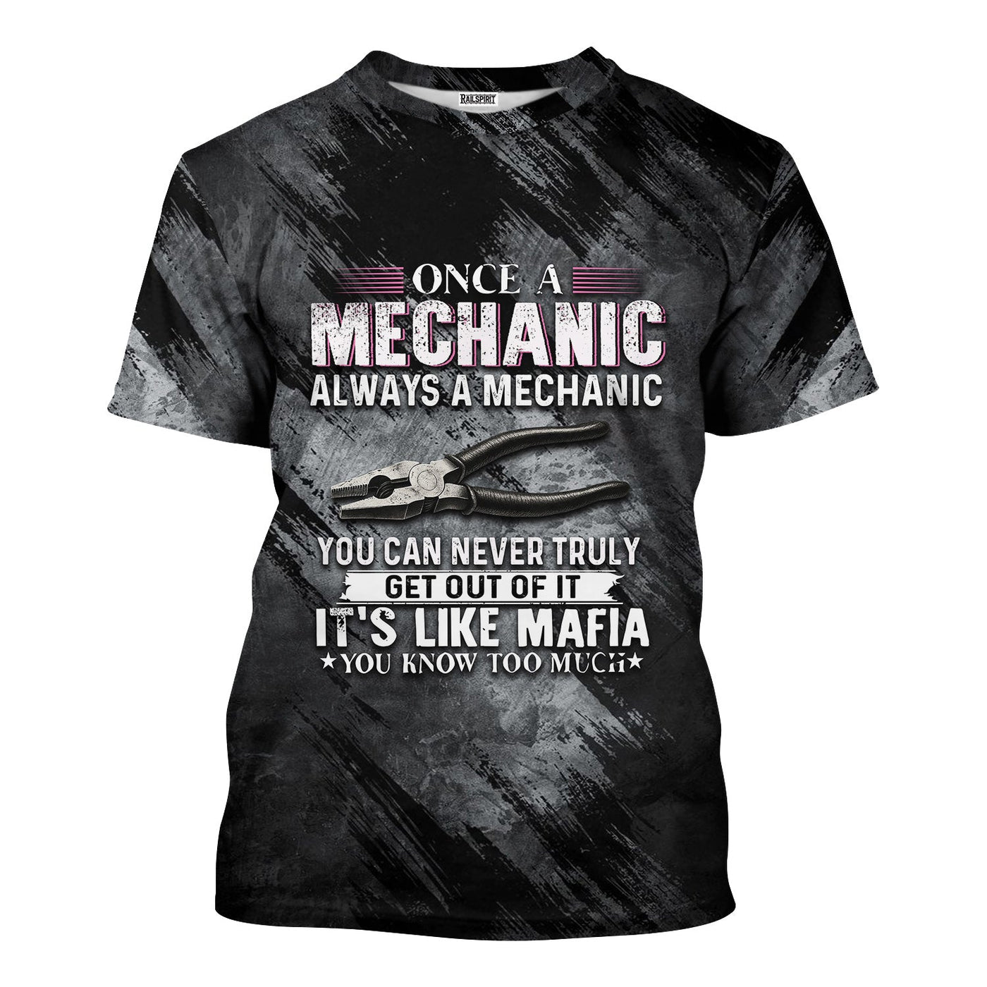 Blisscorners Once A Mechanic Always A Mechanic Shirt Funny Printed Vintage Mechanic Unisex T Shirt Pliers Design