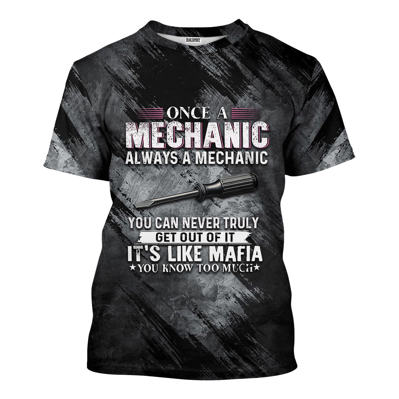 Blisscorners Once A Mechanic Always A Mechanic Shirt Funny Printed Vintage Mechanic Unisex T Shirt Screwdriver Design